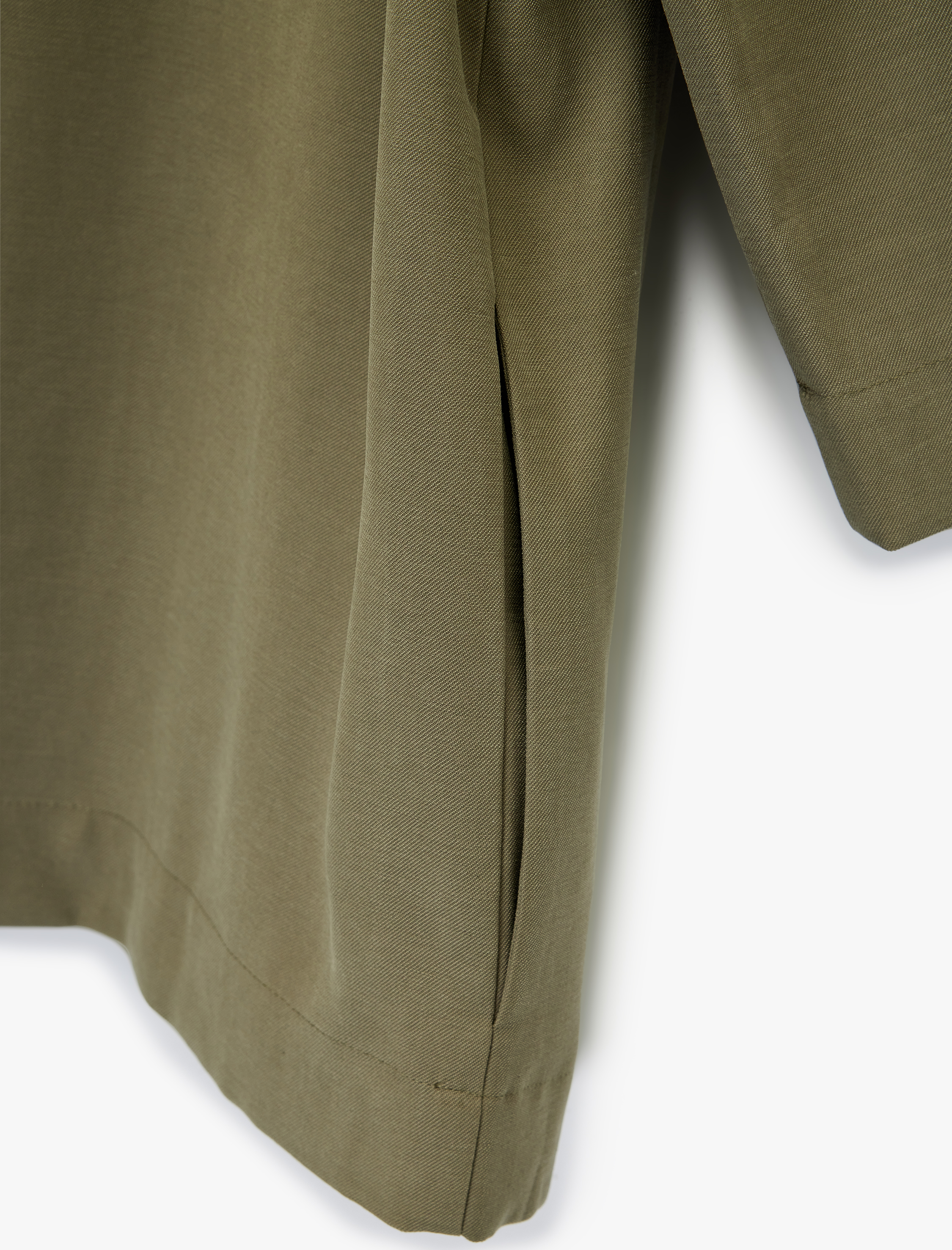   Kupro Viskon Kumaş Cepli 3/4 Kol Oversize Kimono