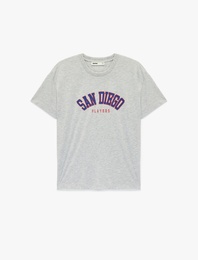 Kısa Kollu Baskılı Bisiklet Yaka Baskılı Tişört