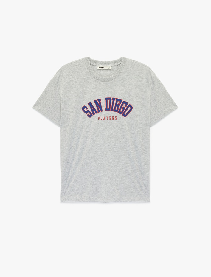  Kısa Kollu Baskılı Bisiklet Yaka Baskılı Tişört