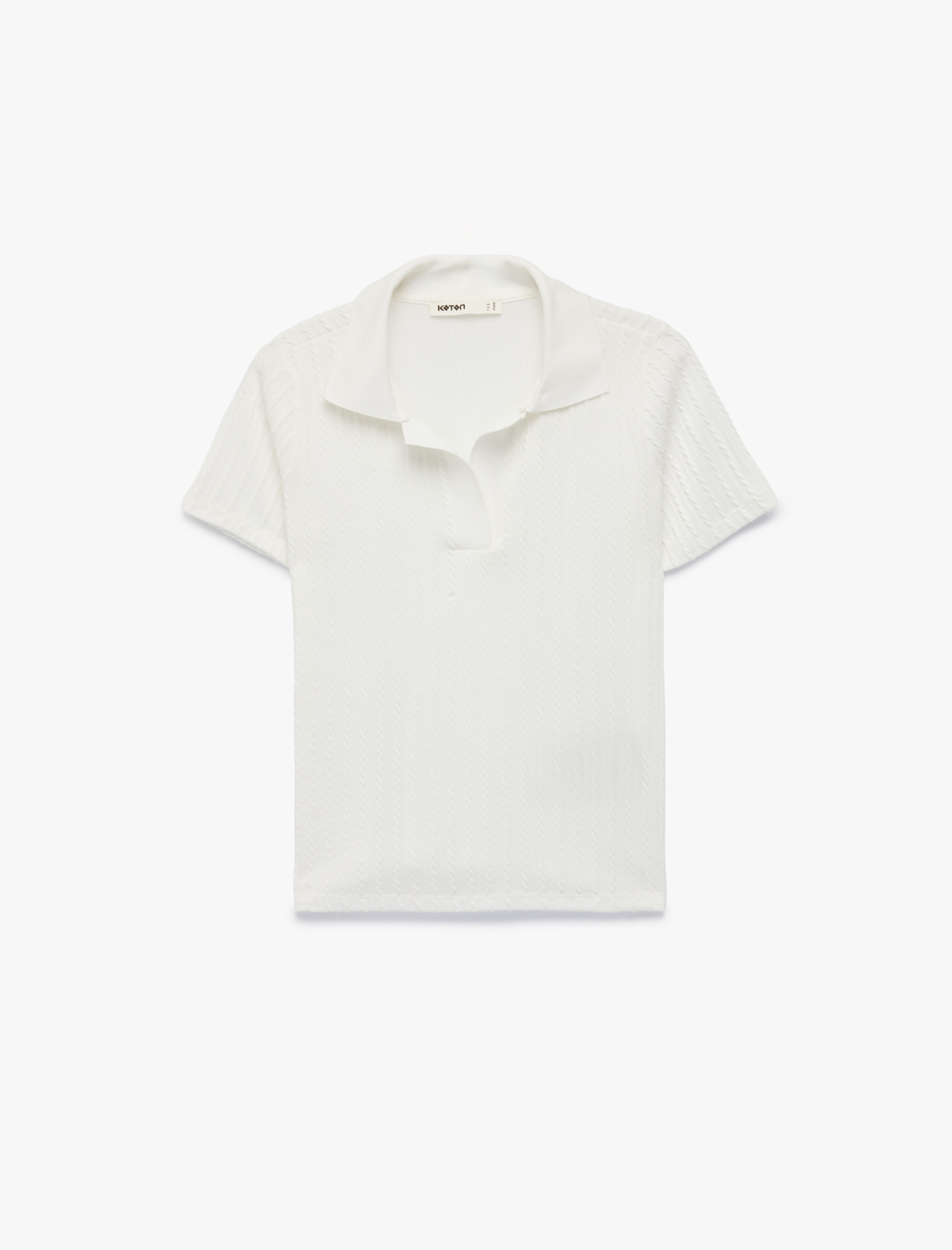   Slim Fit Kısa Kollu Dokulu Polo Yaka Tişört