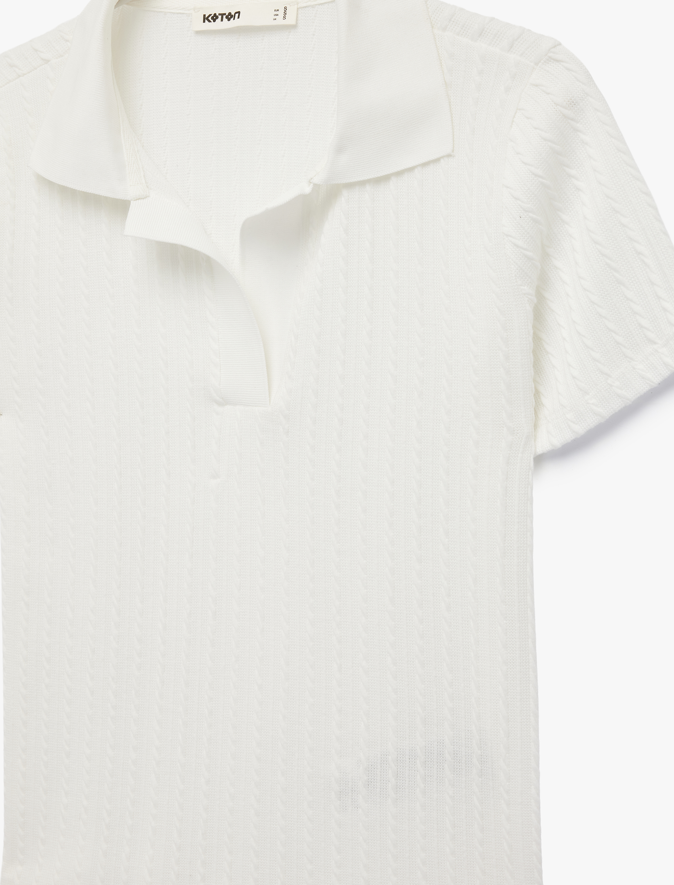   Slim Fit Kısa Kollu Dokulu Polo Yaka Tişört