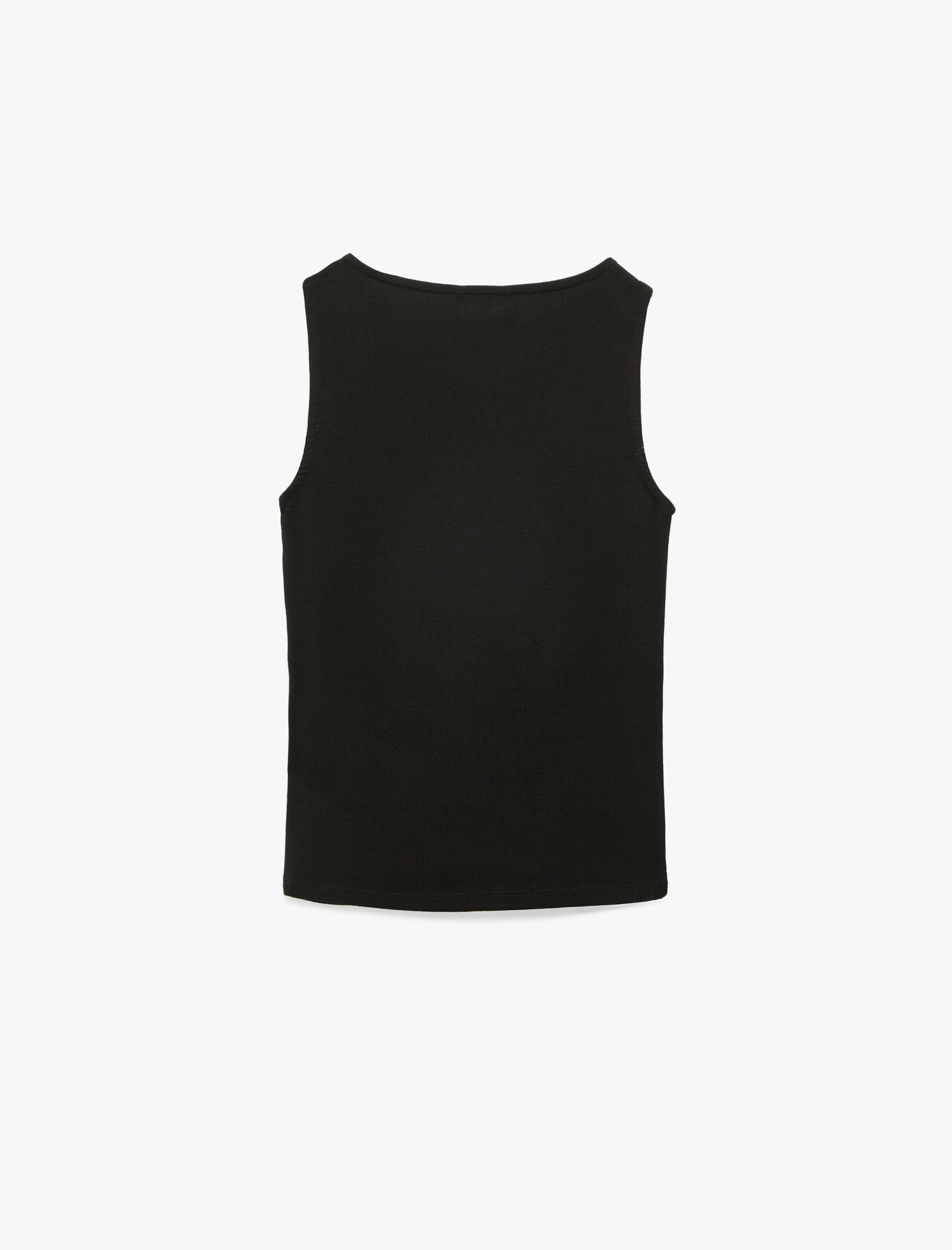   Pamuklu Slim Fit Kolsuz Kayık Yaka Bluz