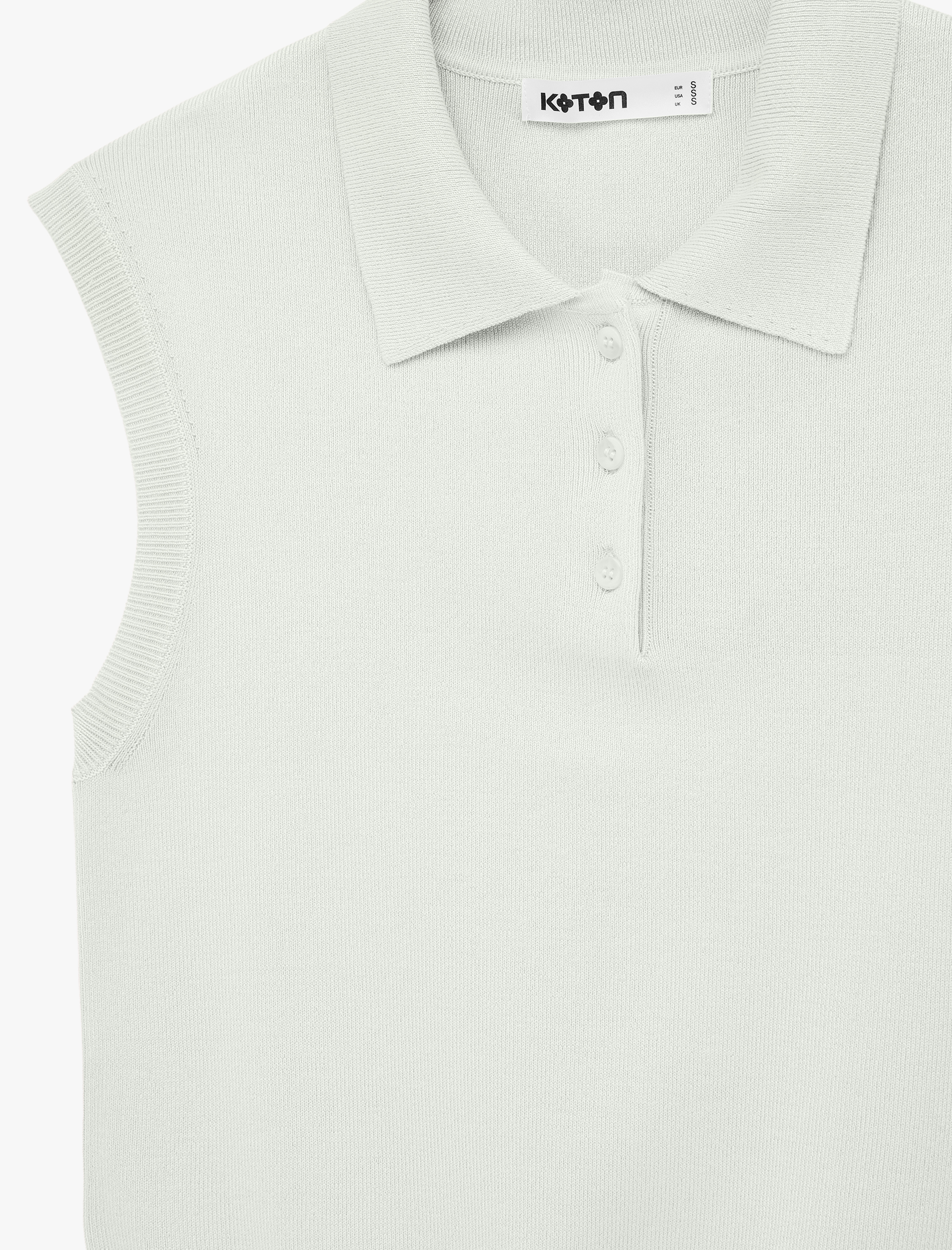   Kolsuz Düğmeli Polo Yaka Triko Bluz