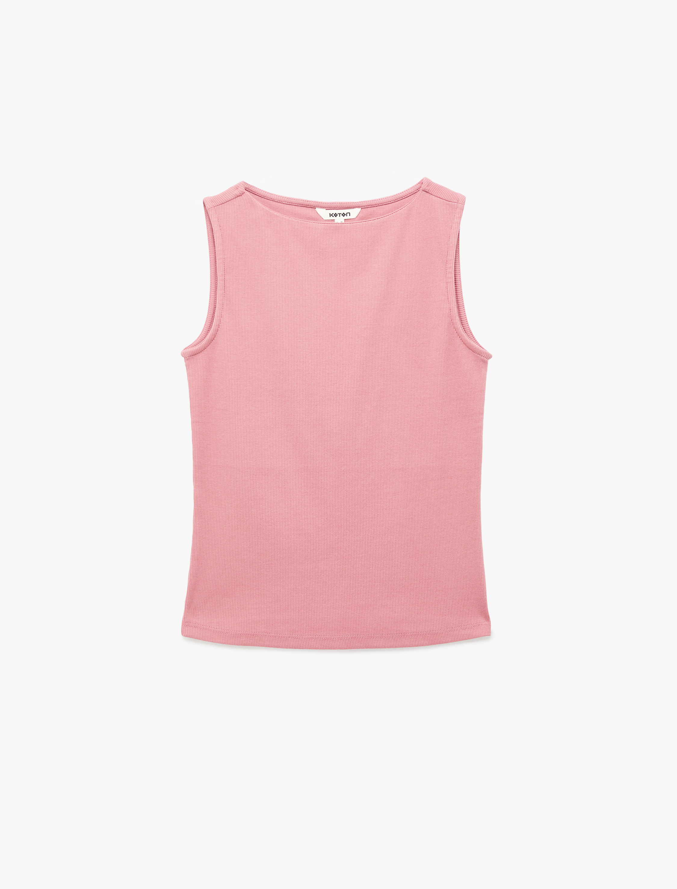   Pamuklu Slim Fit Kolsuz Kayık Yaka Bluz