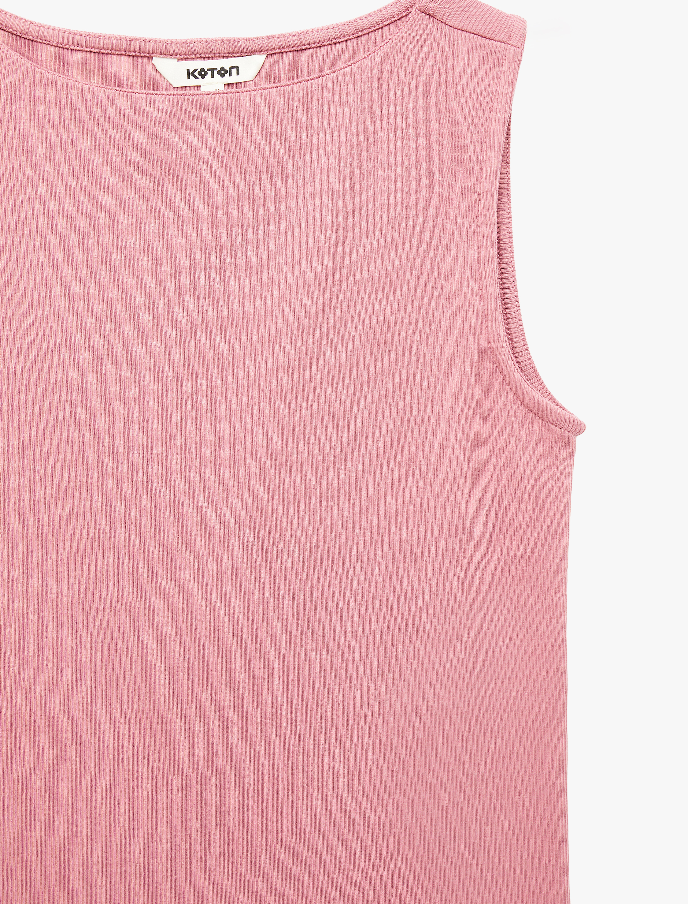   Pamuklu Slim Fit Kolsuz Kayık Yaka Bluz