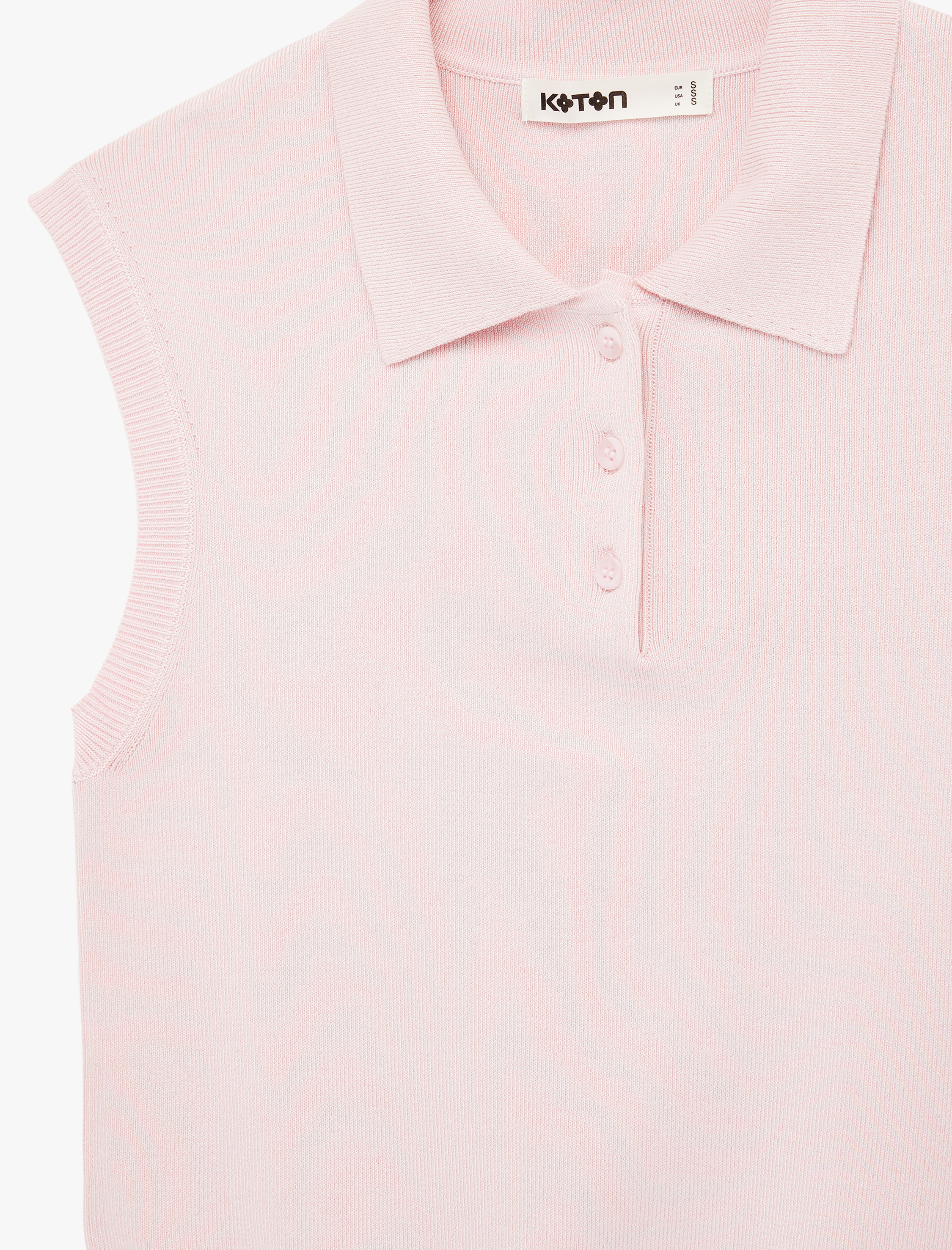   Kolsuz Düğmeli Polo Yaka Triko Bluz