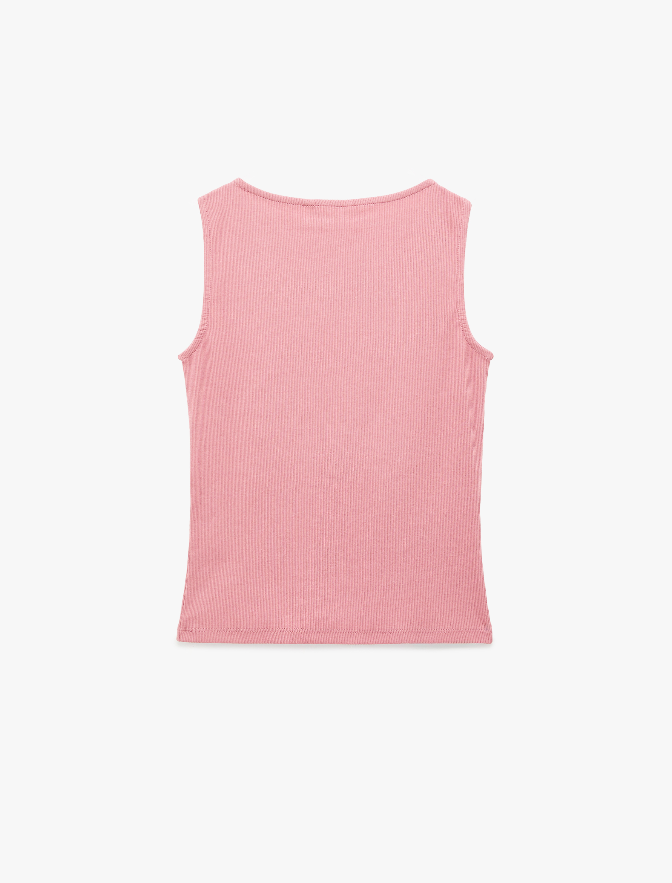   Pamuklu Slim Fit Kolsuz Kayık Yaka Bluz