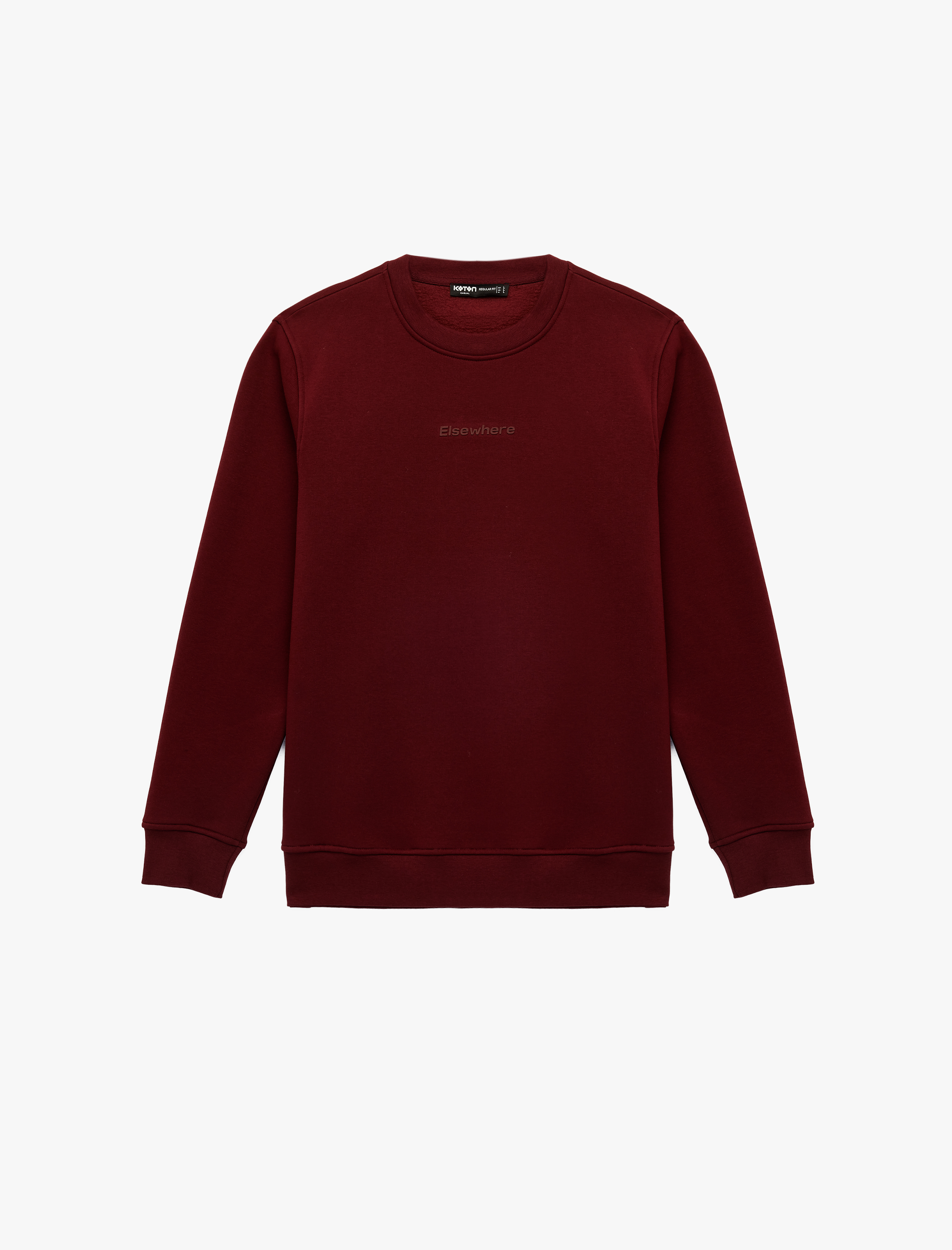   Uzun Kollu Şardonlu Bisiklet Yaka Baskılı Sweatshirt