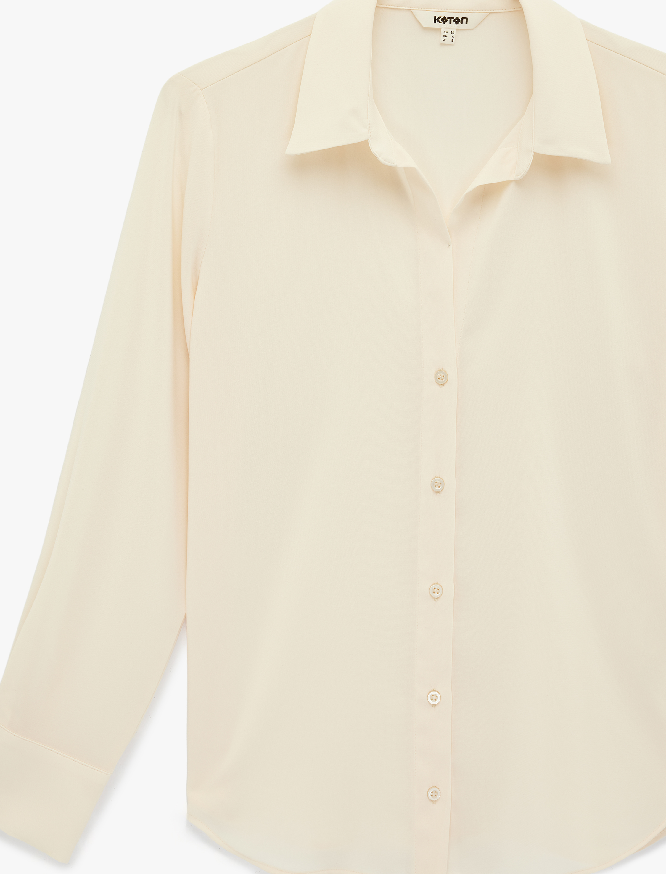   Regular Fit Düğmeli Uzun Kollu Şifon Gömlek