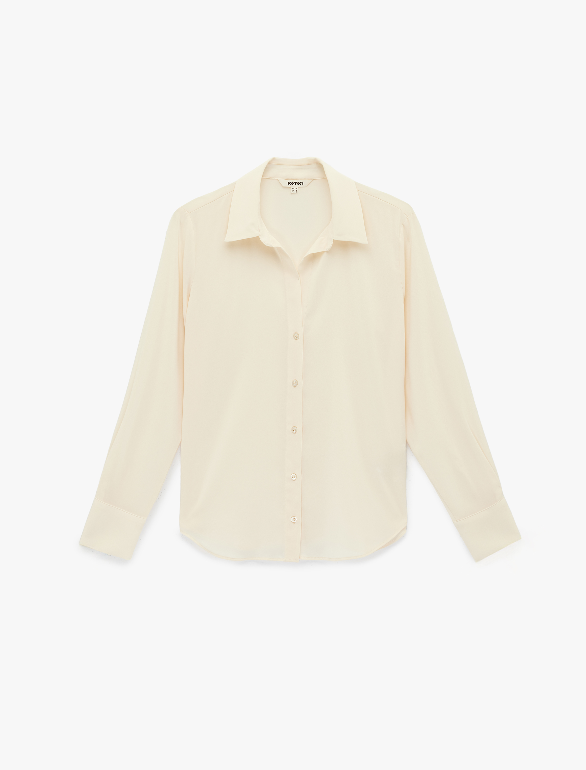   Regular Fit Düğmeli Uzun Kollu Şifon Gömlek