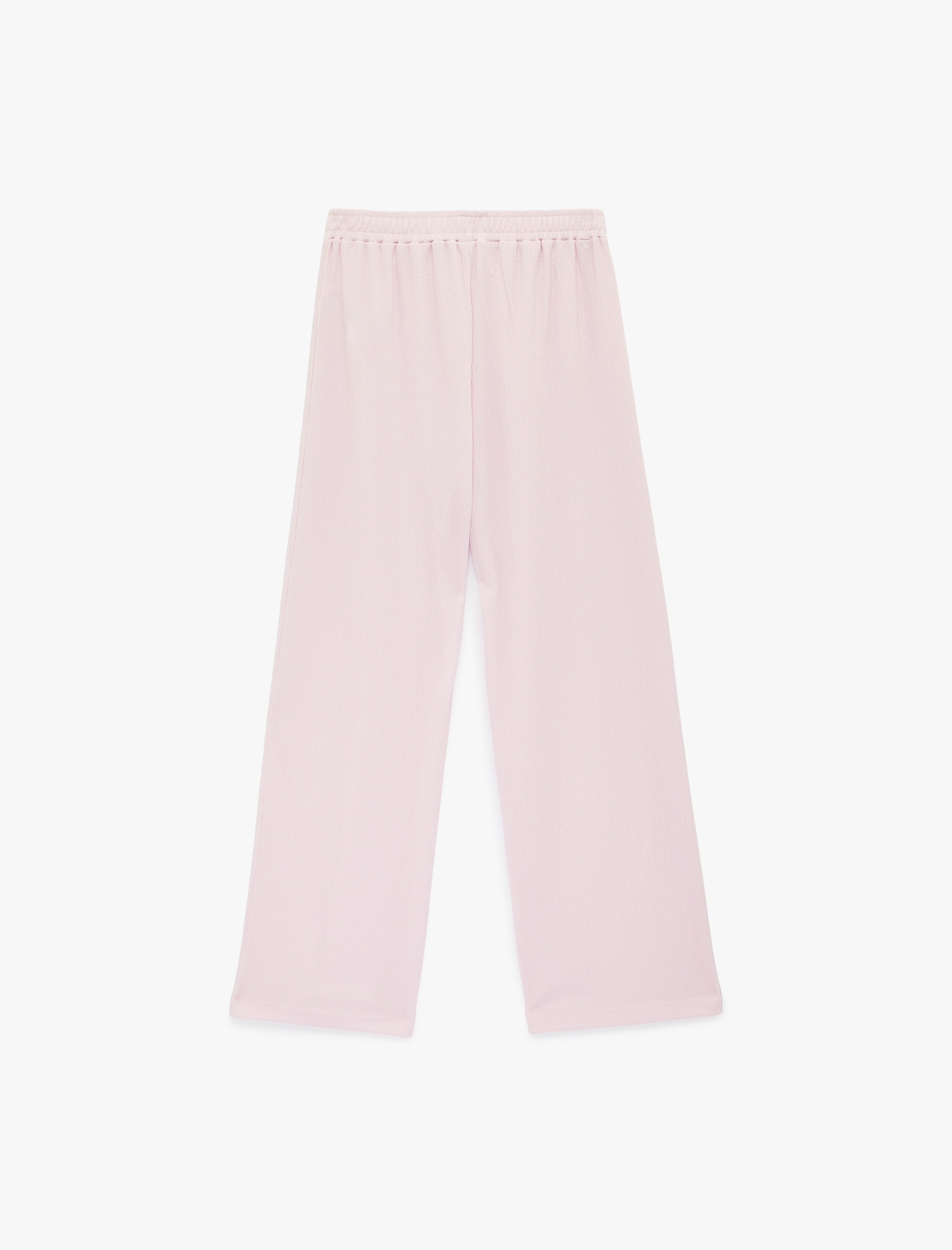   Bürümcük Kumaş Beli Lastikli Geniş Paça Pantolon