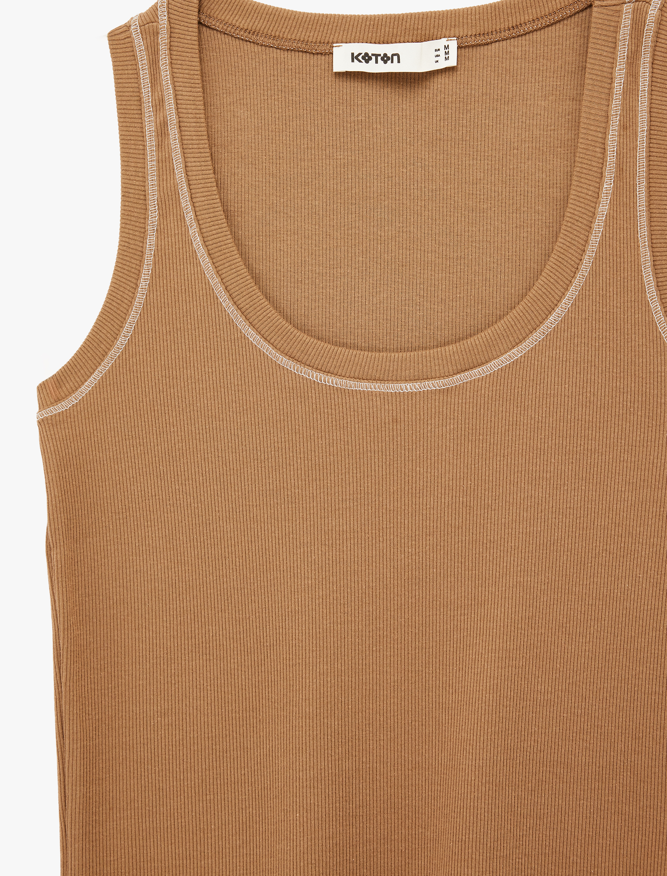   Pamuklu Kaşkorse U Yaka Dikiş Detaylı Atlet