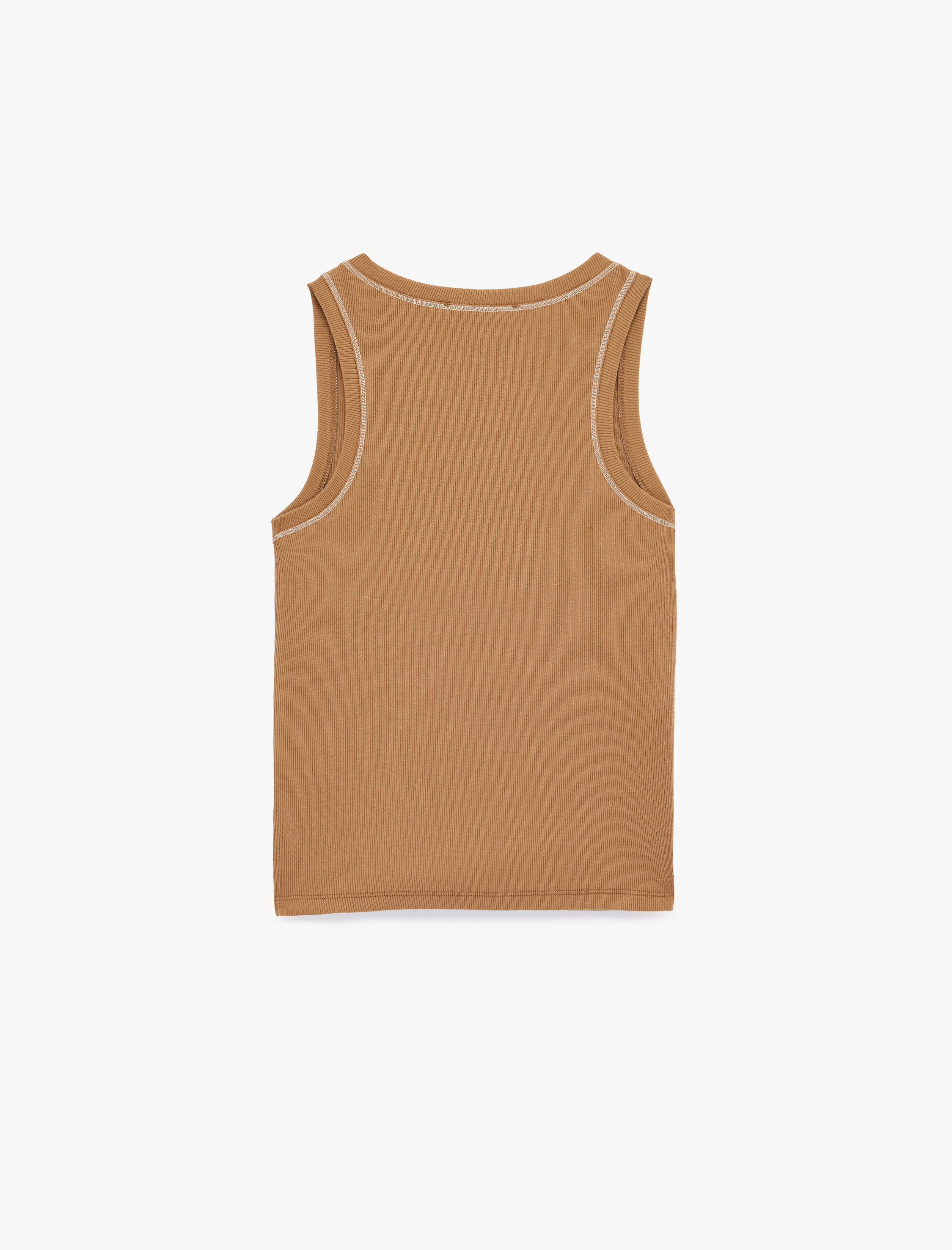   Pamuklu Kaşkorse U Yaka Dikiş Detaylı Atlet