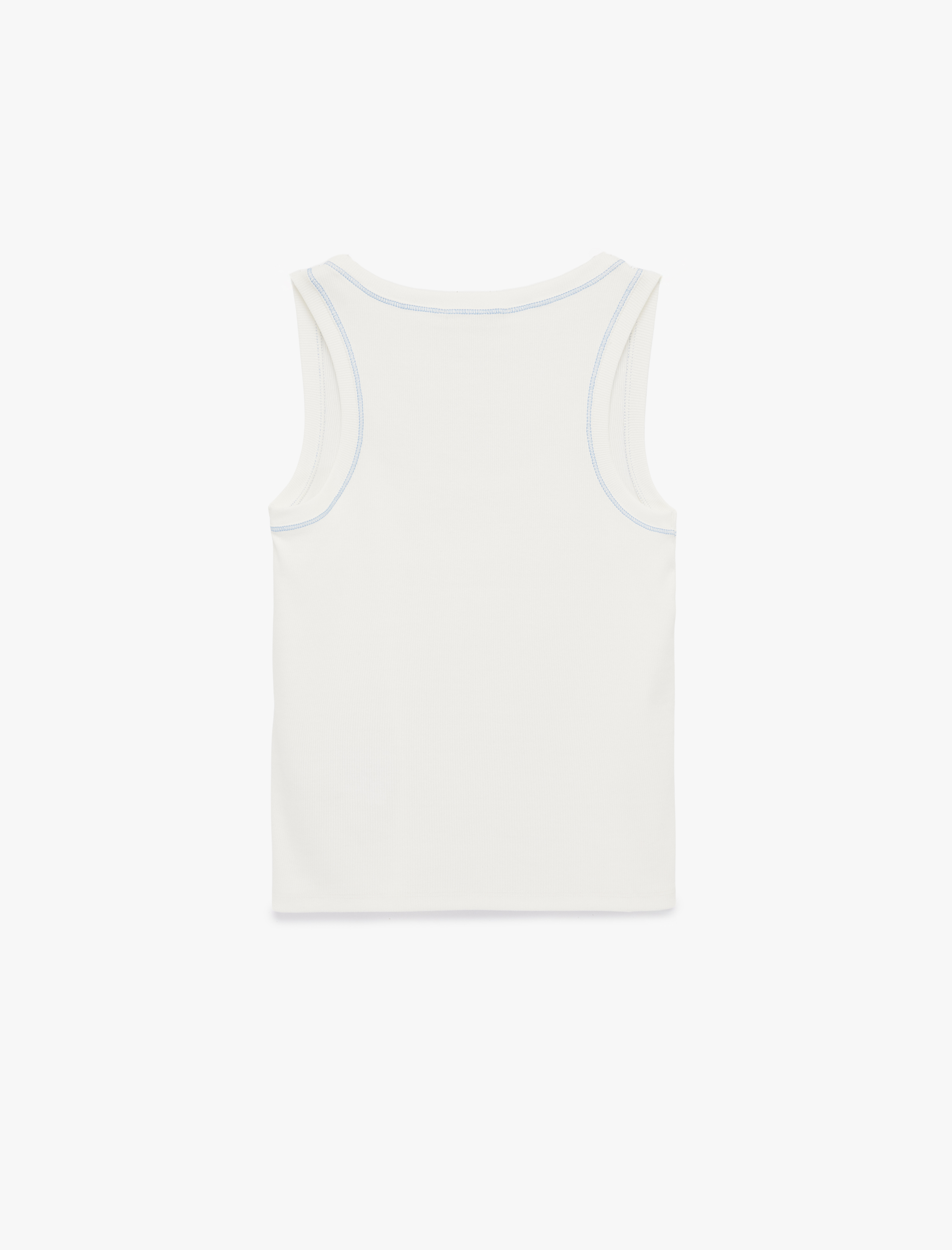   Pamuklu Kaşkorse U Yaka Dikiş Detaylı Atlet