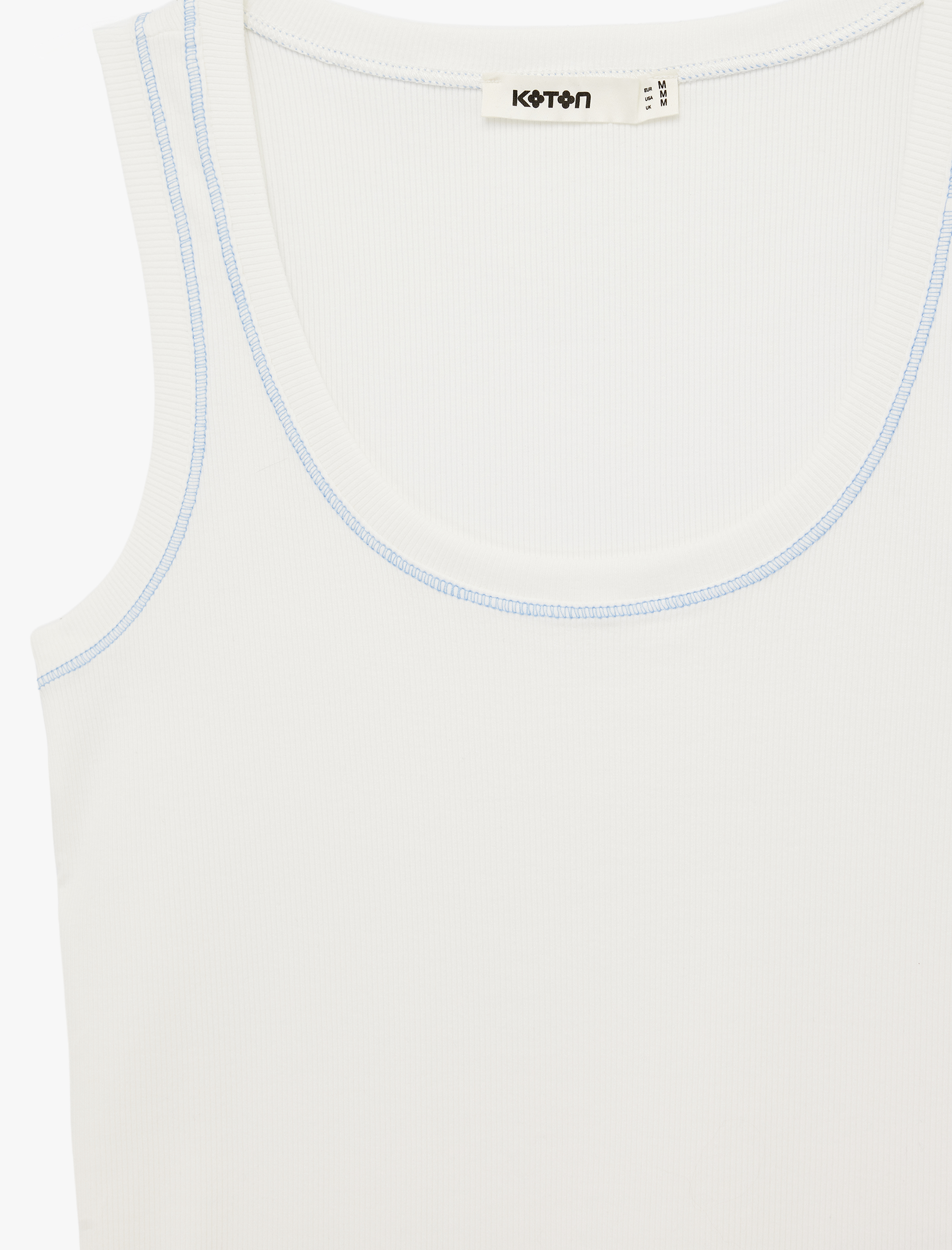   Pamuklu Kaşkorse U Yaka Dikiş Detaylı Atlet