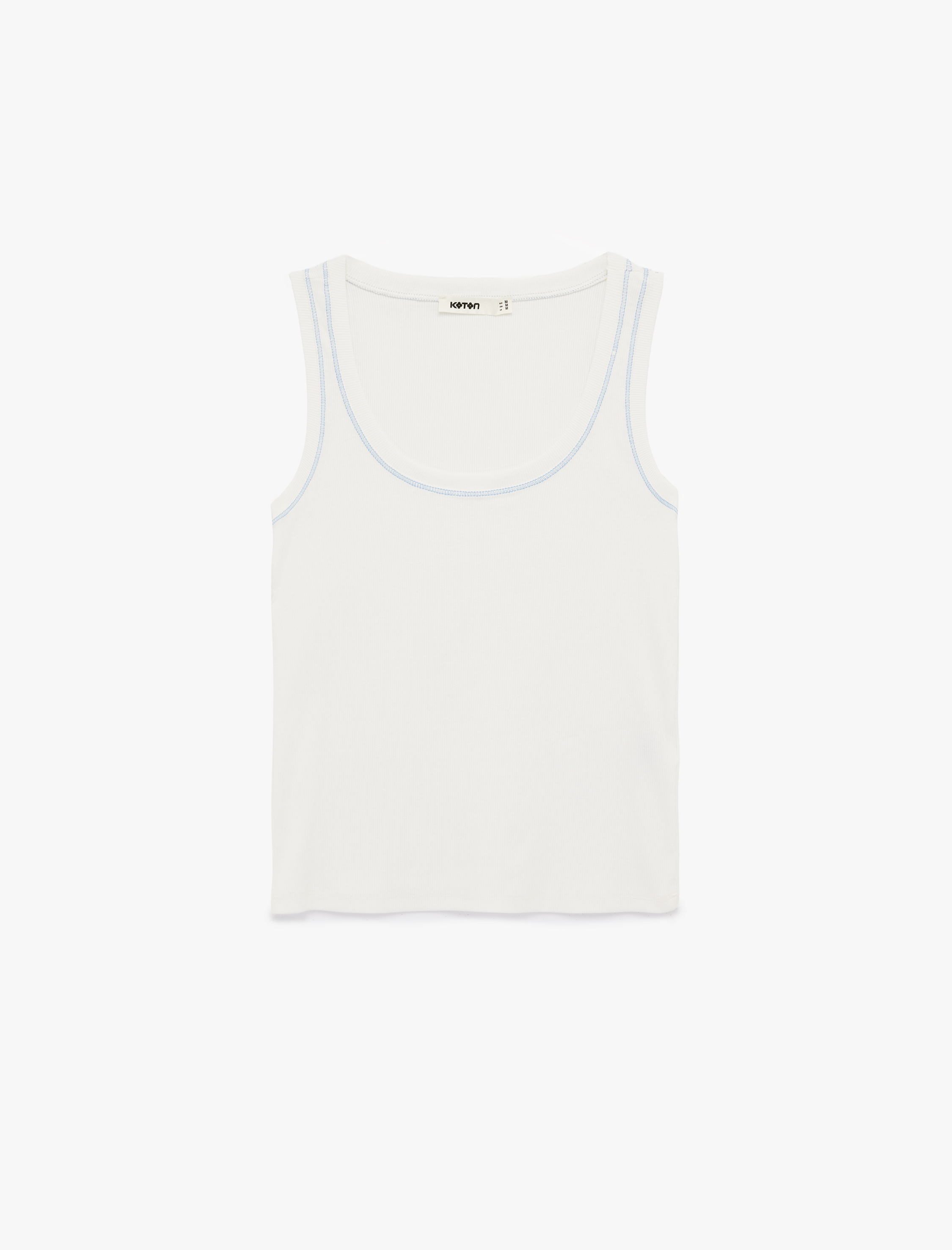   Pamuklu Kaşkorse U Yaka Dikiş Detaylı Atlet