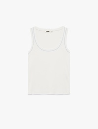 Pamuklu Kaşkorse U Yaka Dikiş Detaylı Atlet