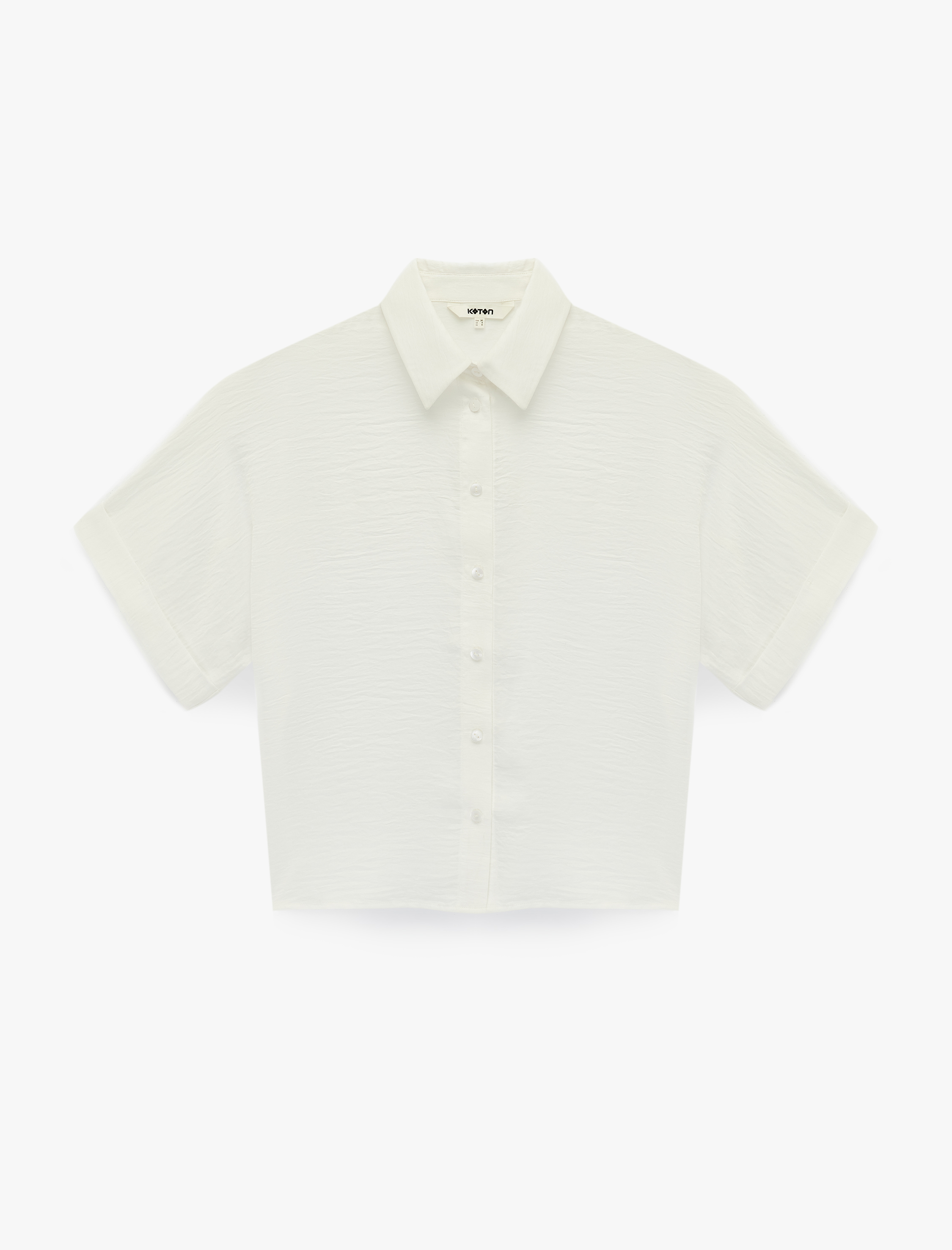   Aerobin Kumaş Regular Fit Düğmeli Kısa Kollu Saten Gömlek