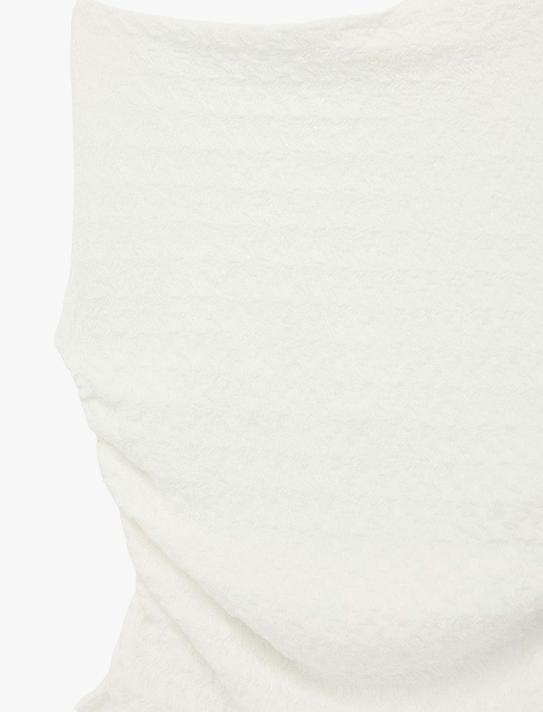   Asimetrik Yaka Kolsuz Slim Fit Drapeli Bluz