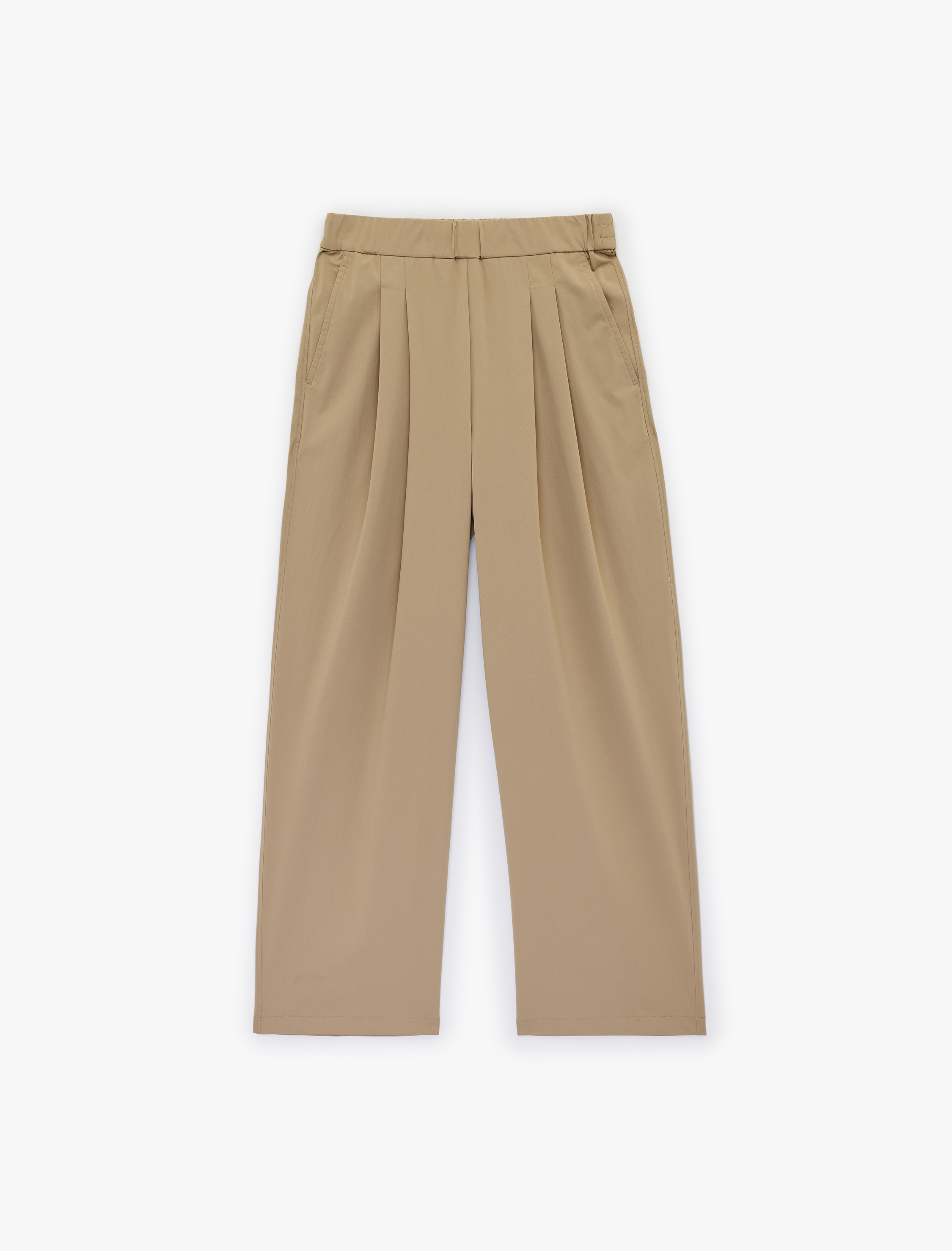   Yüksek Bel Pileli Cepli Geniş Paça Spor Paraşüt Eşofman Altı