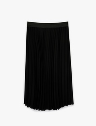 Normal Bel Midi Pileli Şifon Etek