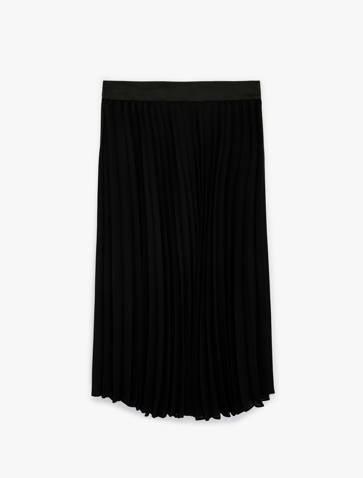  Normal Bel Midi Pileli Şifon Etek