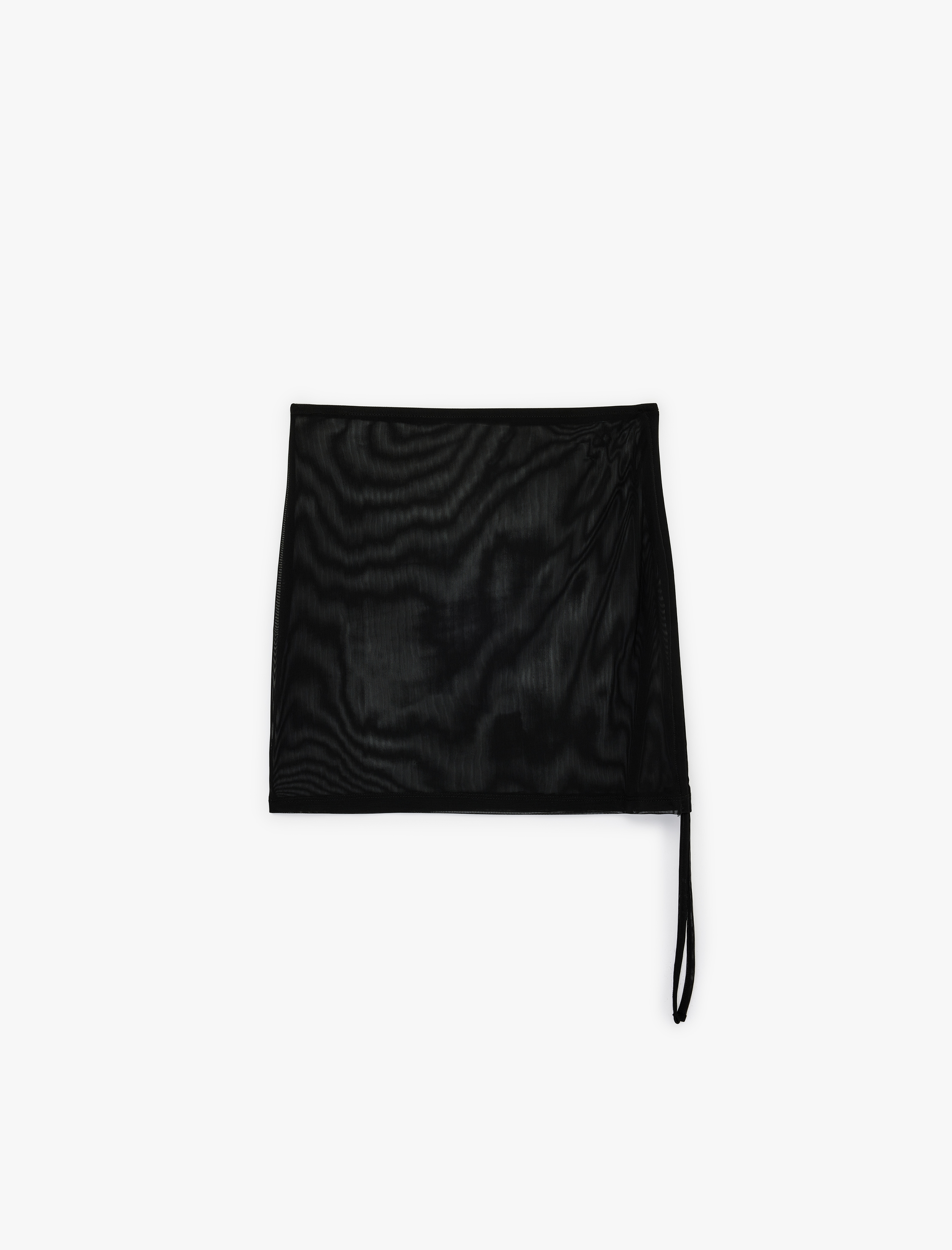   Yandan Büzgü Detaylı Mini Tül Pareo Etek