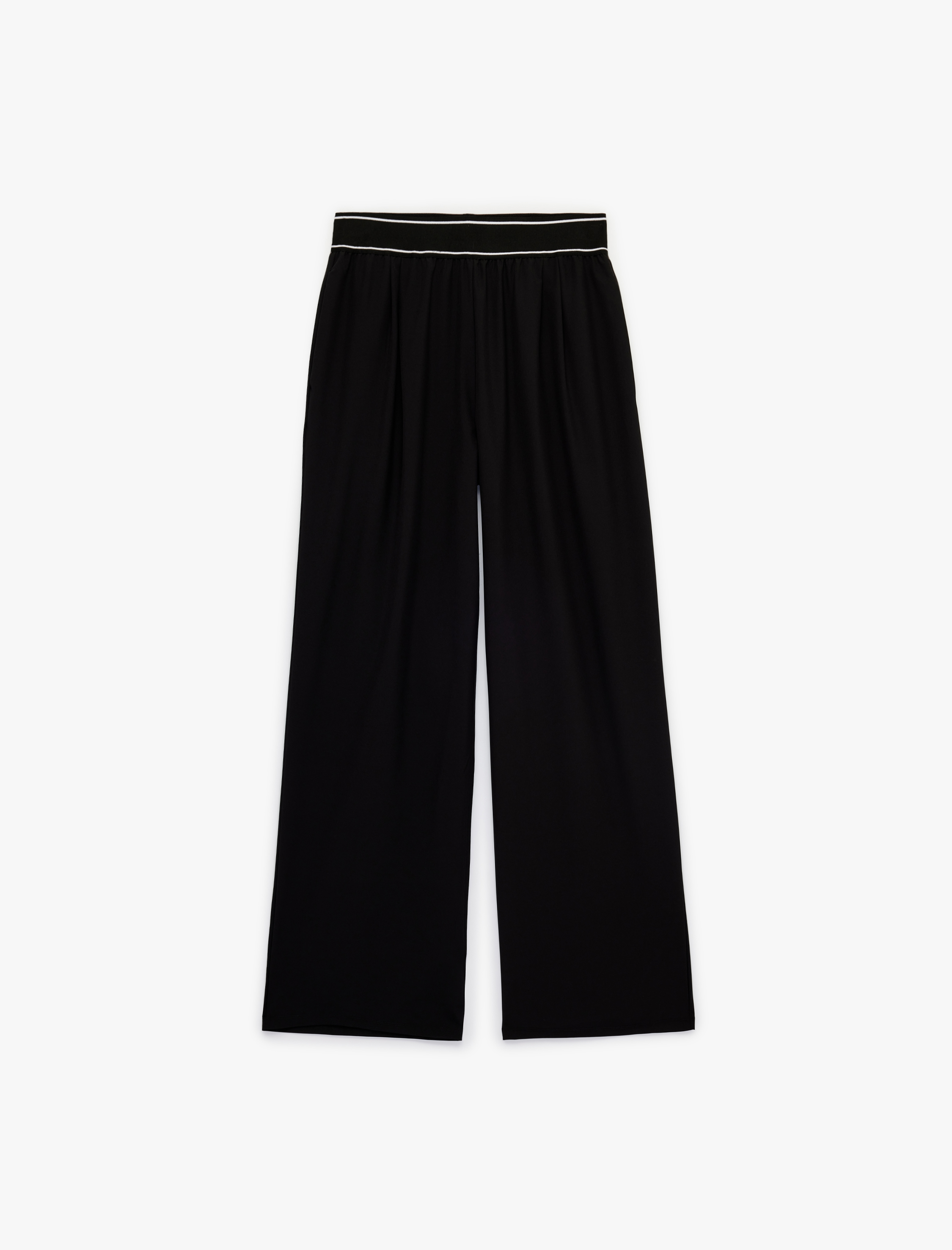   Yüksek Bel Lastik Detaylı Geniş Paça Spor Paraşüt Eşofman Altı