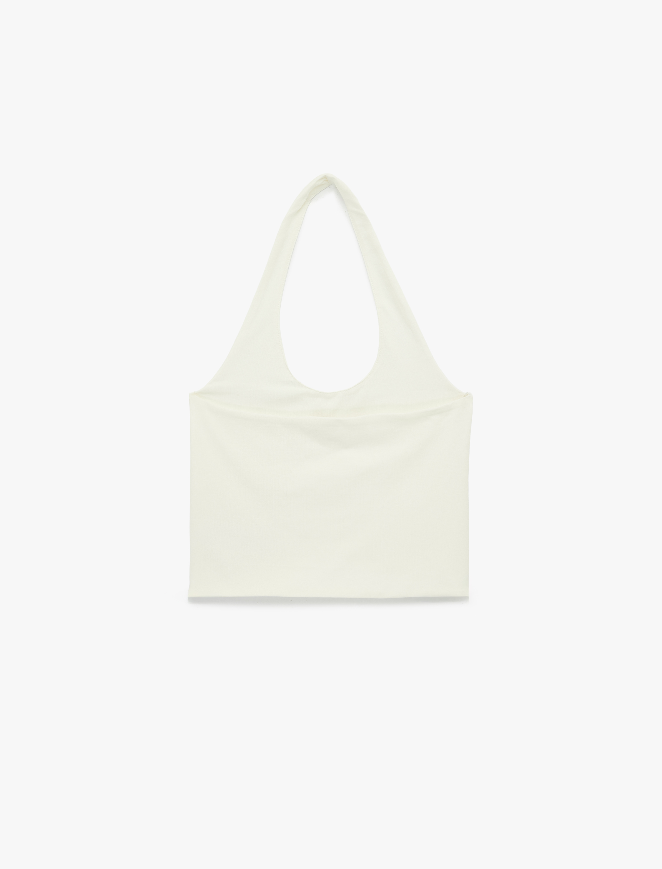   Halter Yaka Kolsuz Pamuklu Crop Bluz