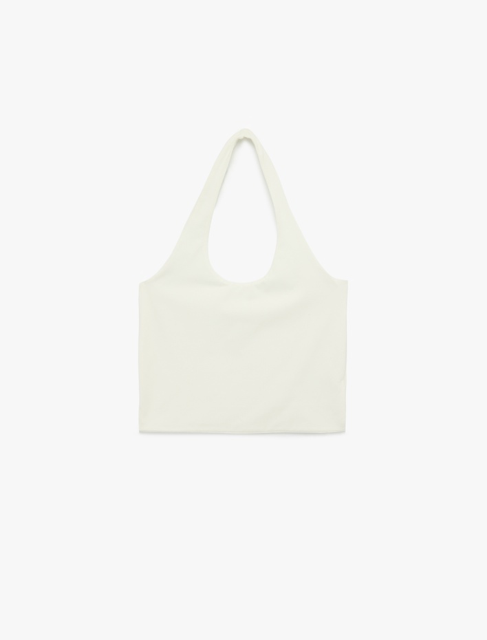  Halter Yaka Kolsuz Pamuklu Crop Bluz