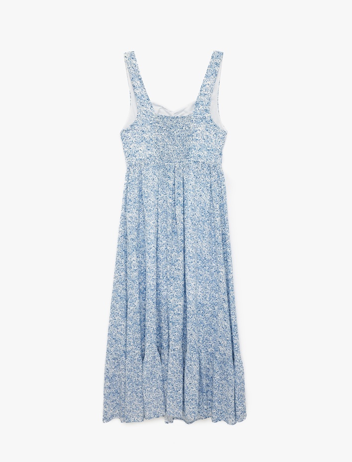  Kalp Yaka Kolsuz Gipeli Uzun Viskon Elbise