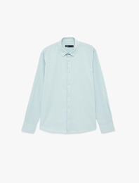 Regular Fit Klasik Yaka Pamuklu Uzun Kollu Gömlek