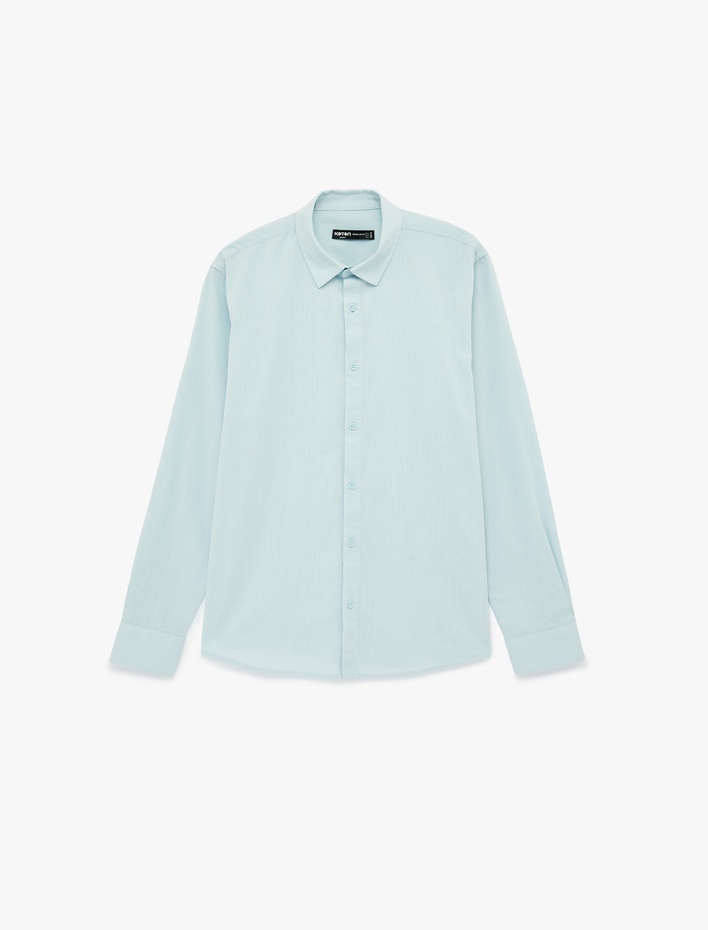  Regular Fit Klasik Yaka Pamuklu Uzun Kollu Gömlek