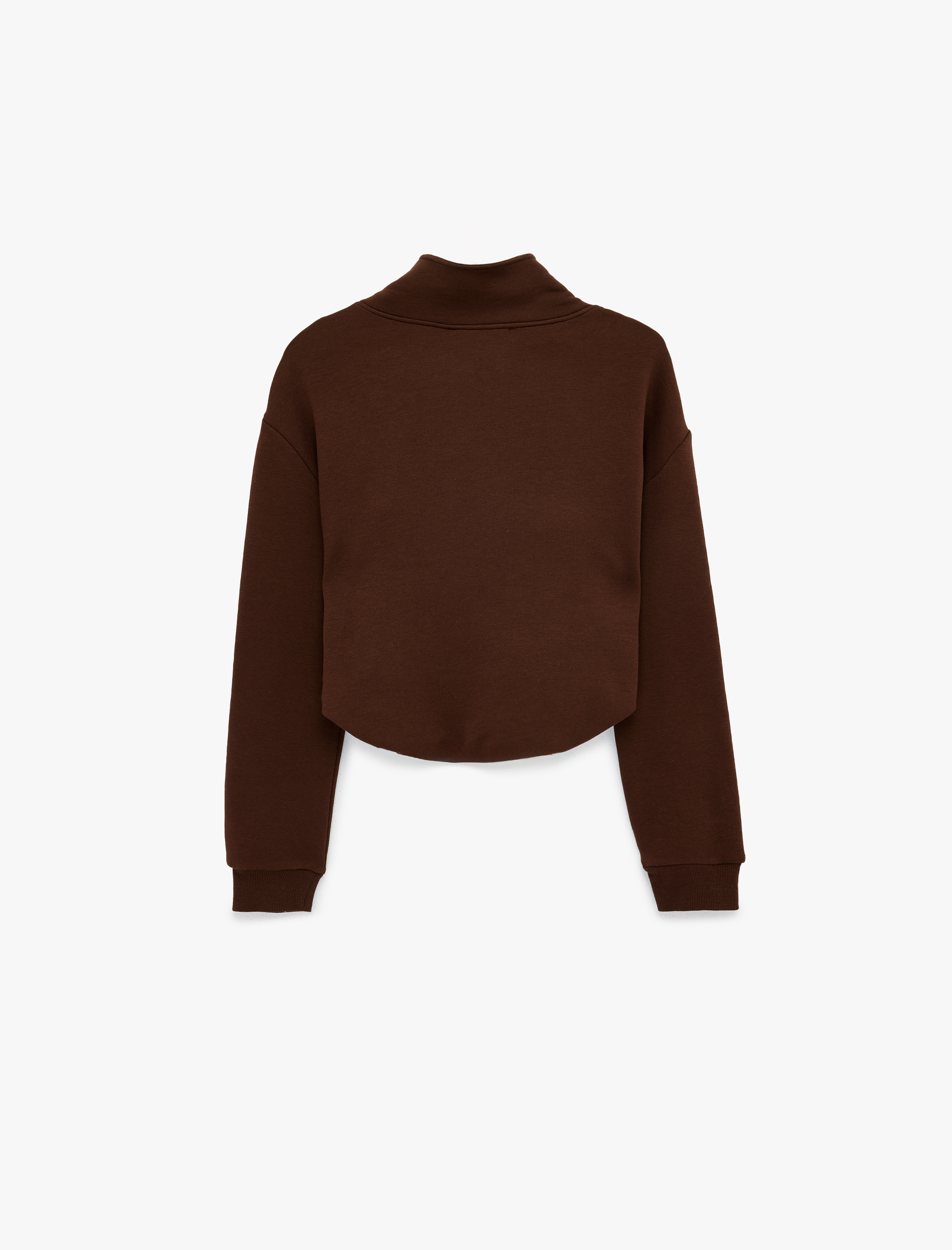   Modal Karışımlı Atlet Detaylı Yarım Fermuarlı Uzun Kollu Sweatshirt