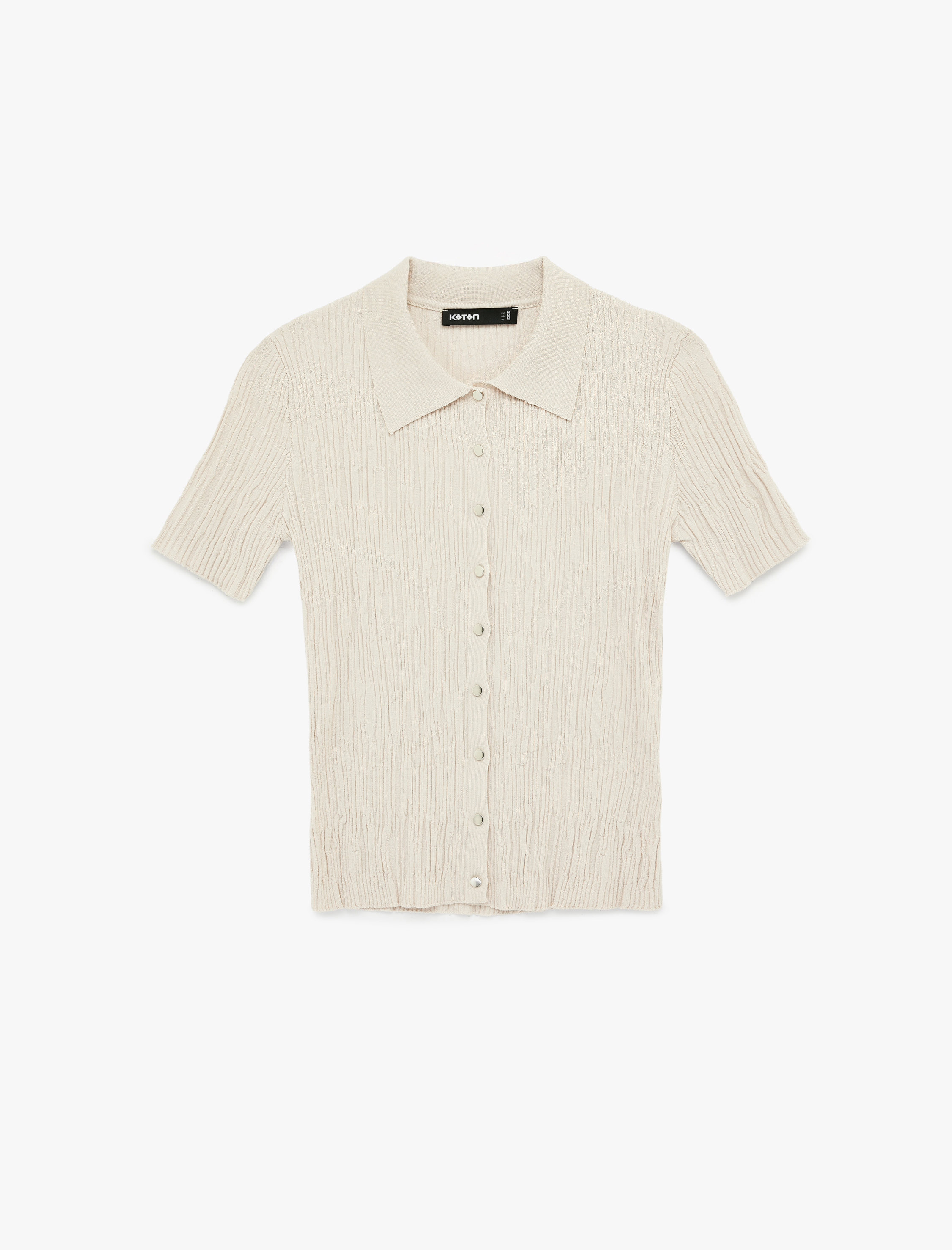   Slim Fit Polo Yaka Kısa Kollu Düğmeli Kazak