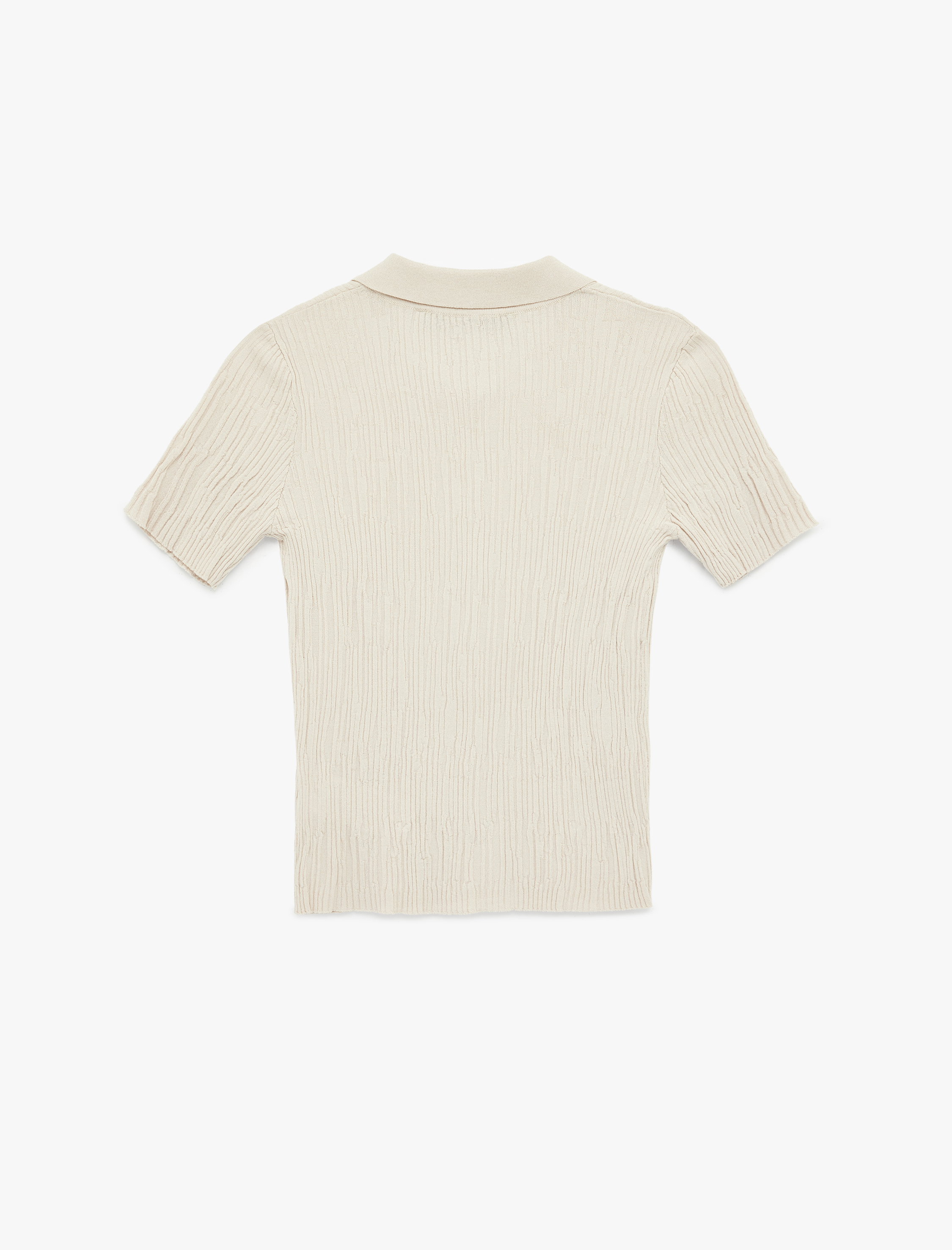   Slim Fit Polo Yaka Kısa Kollu Düğmeli Kazak