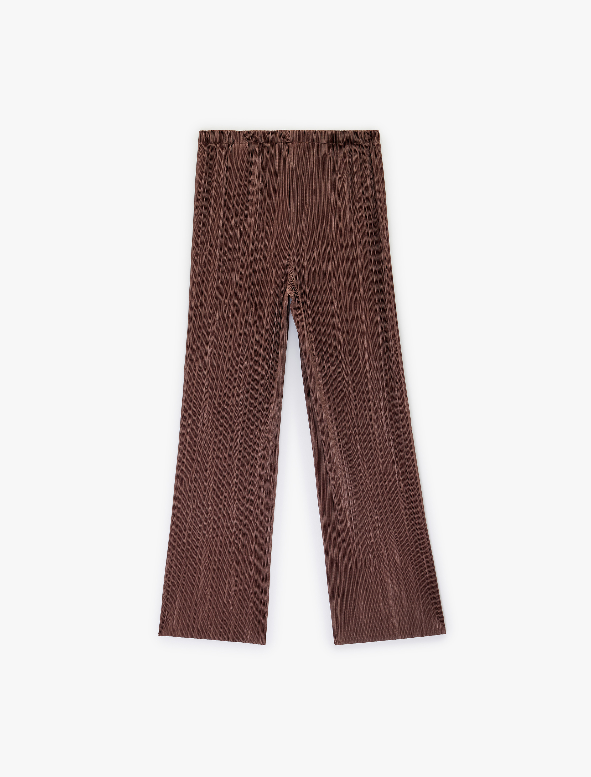   Yüksek Bel Geniş Paça Piliseli Pantolon