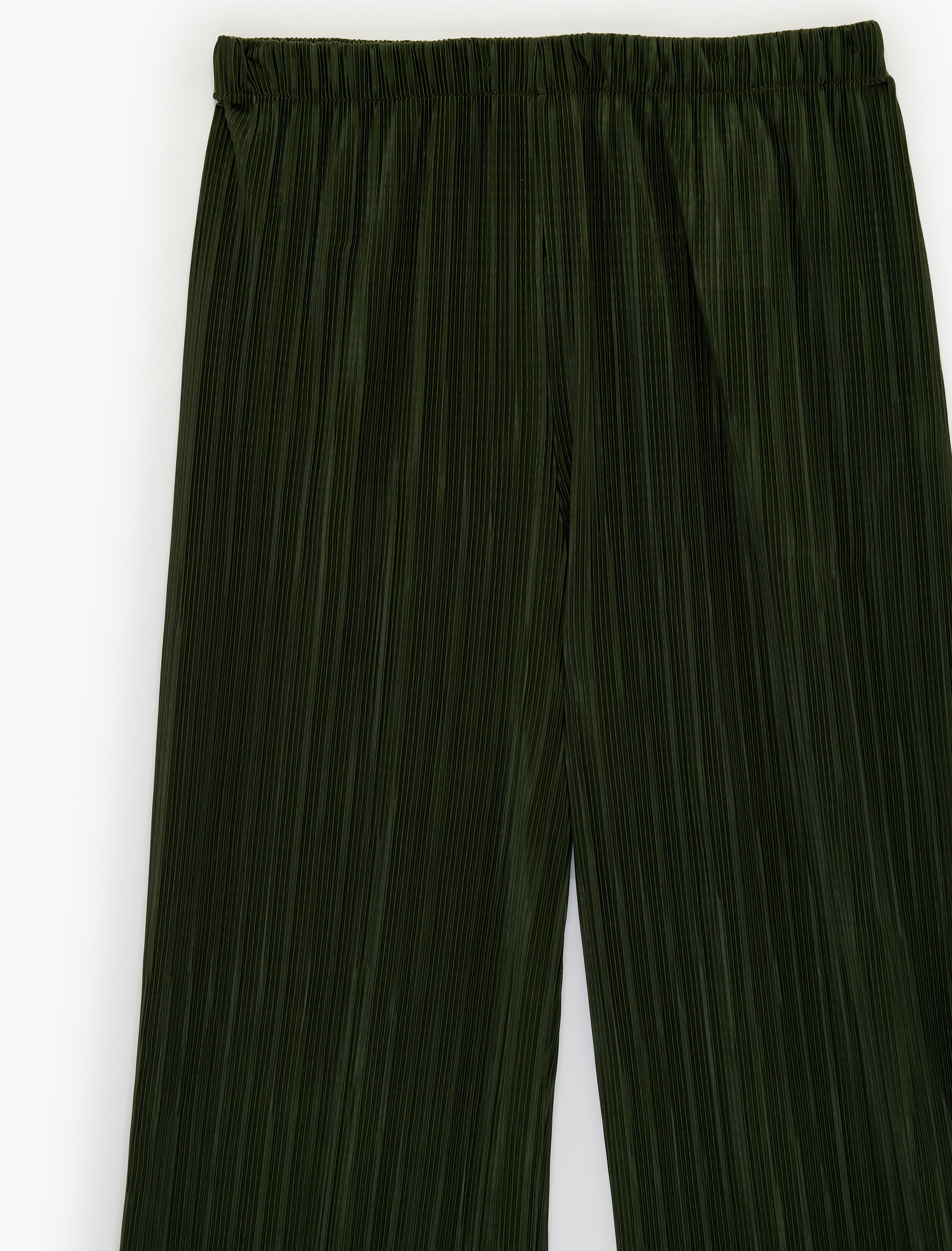   Yüksek Bel Geniş Paça Piliseli Pantolon