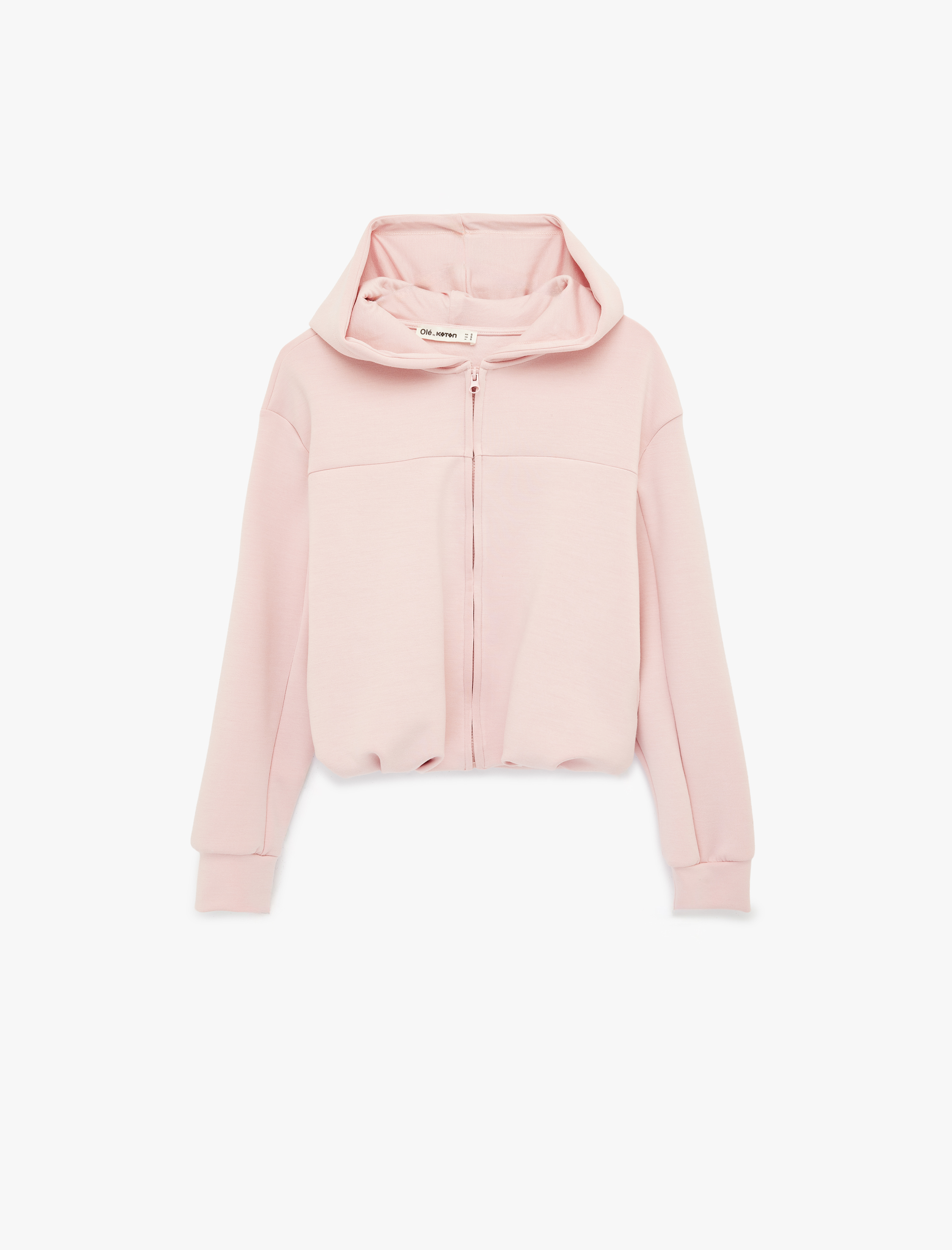   Modal Karışımlı Kapüşonlu Oversize Fermuarlı Sweatshirt