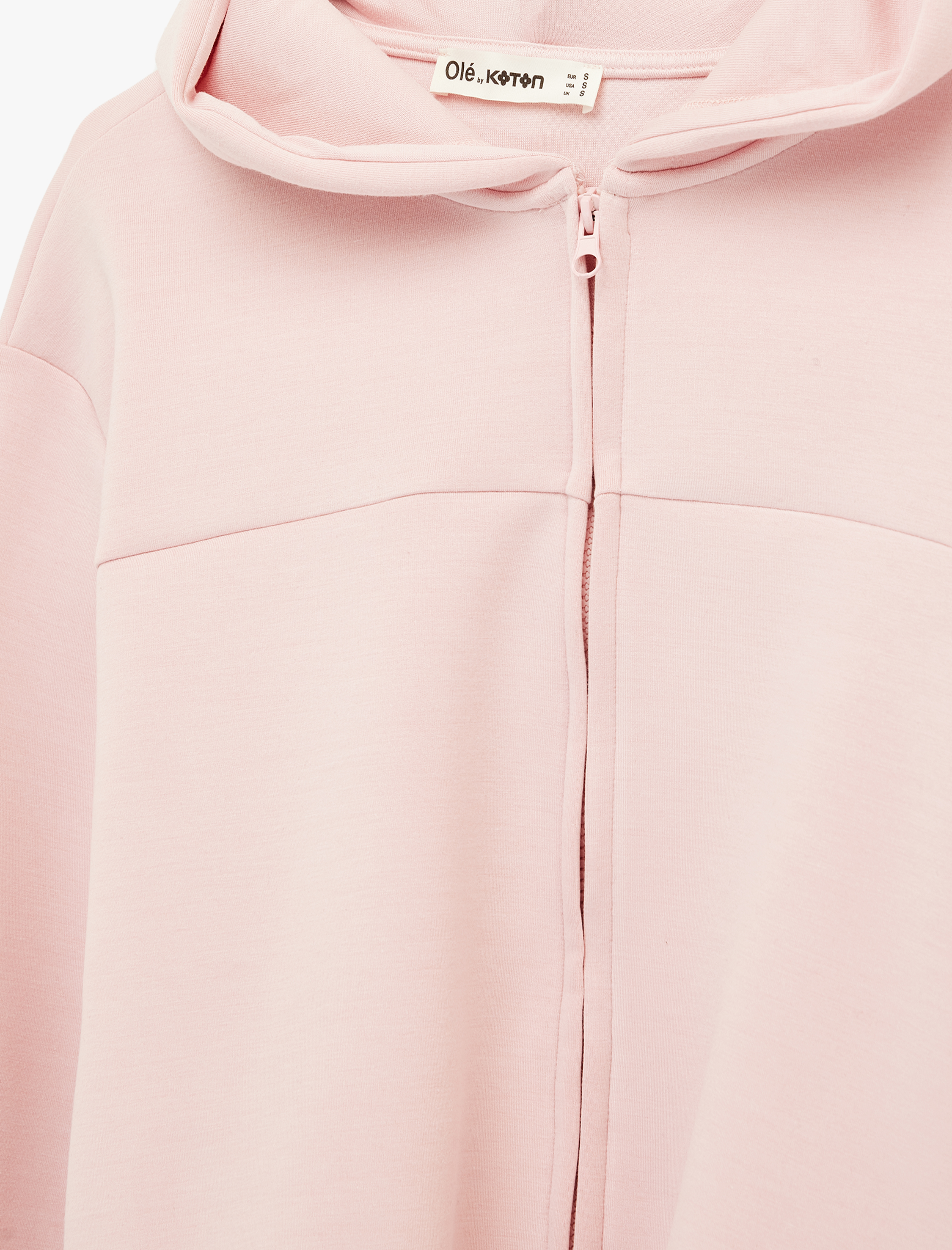   Modal Karışımlı Kapüşonlu Oversize Fermuarlı Sweatshirt