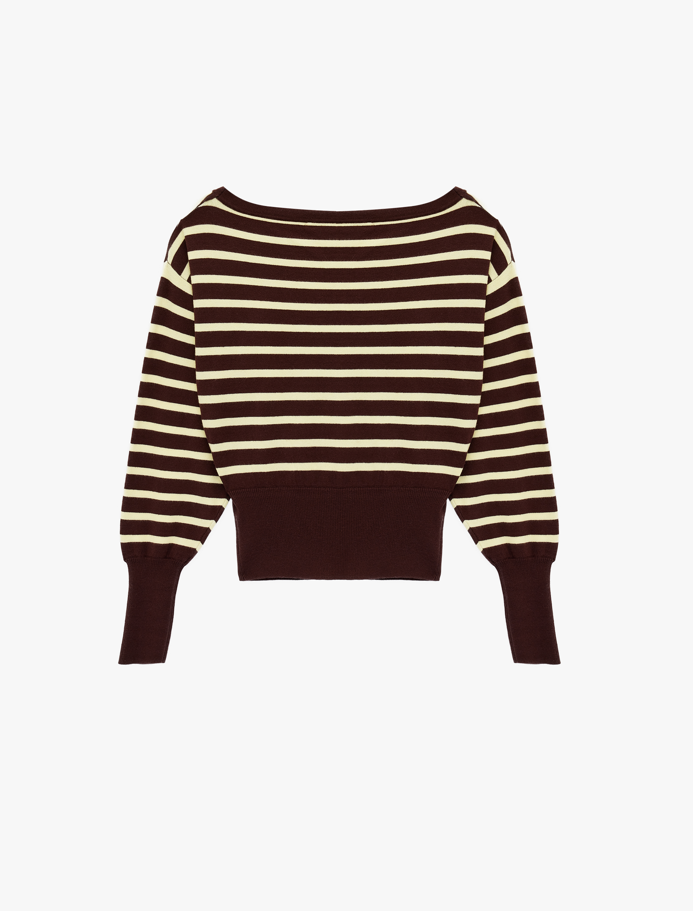   Viskon Karışımlı Uzun Kollu Kayık Yaka Triko Kazak