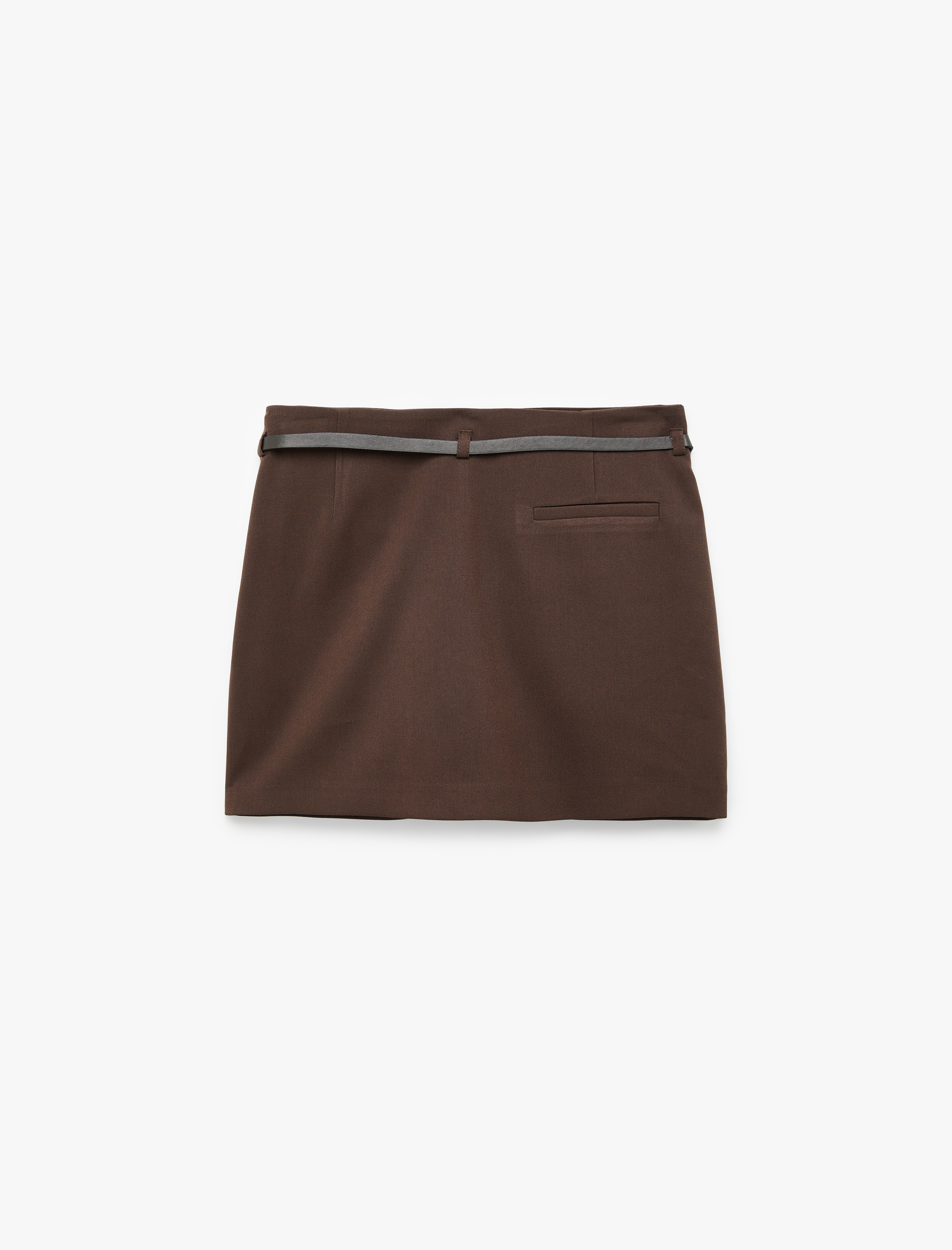   Standart Bel Kemerli Şortlu Mini Etek