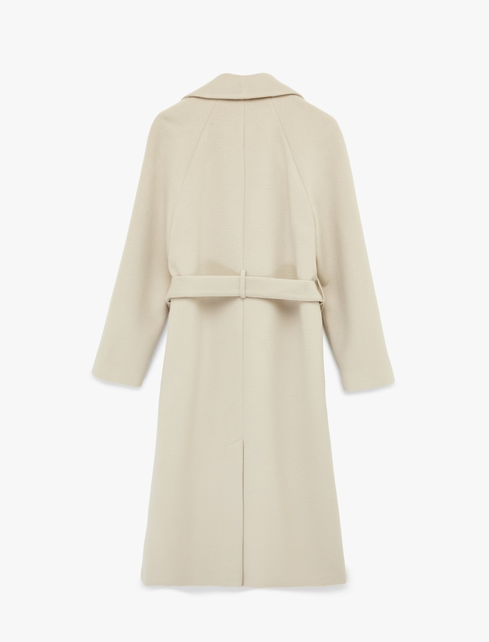  Kruvaze Trenç Kaban Kaşe Kemerli Cepli Düğmeli