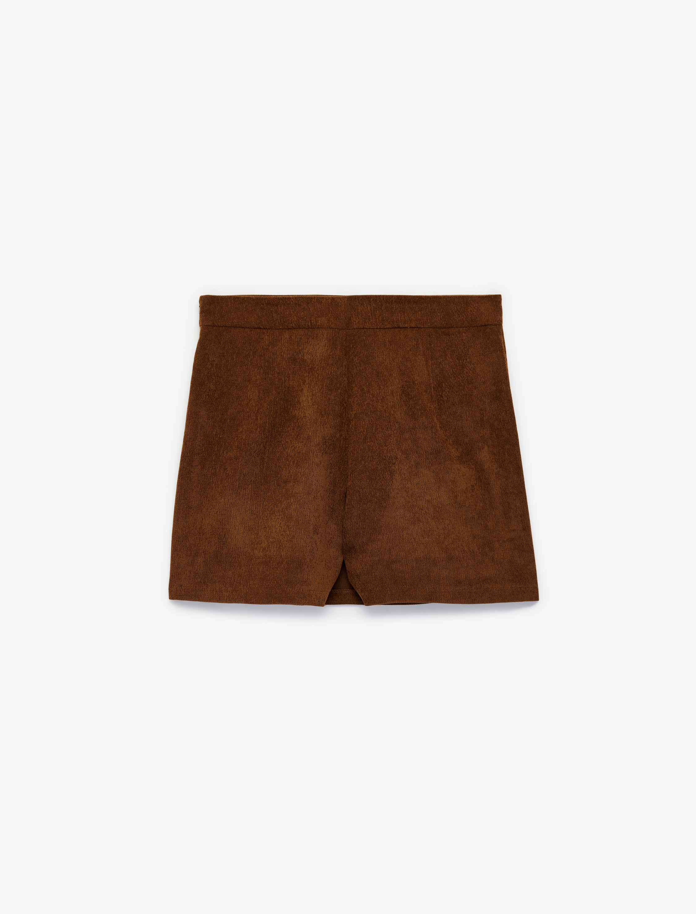   Yırtmaç Detaylı Standart Bel Mini Şort Etek