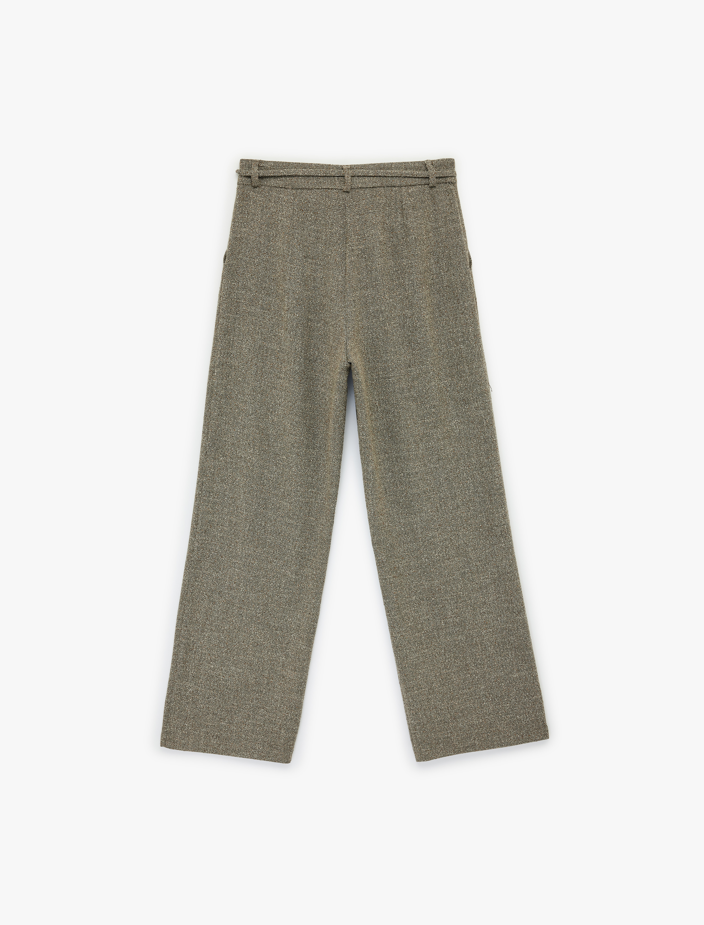   Bağlama Detaylı Geniş Paça Cepli Pantolon