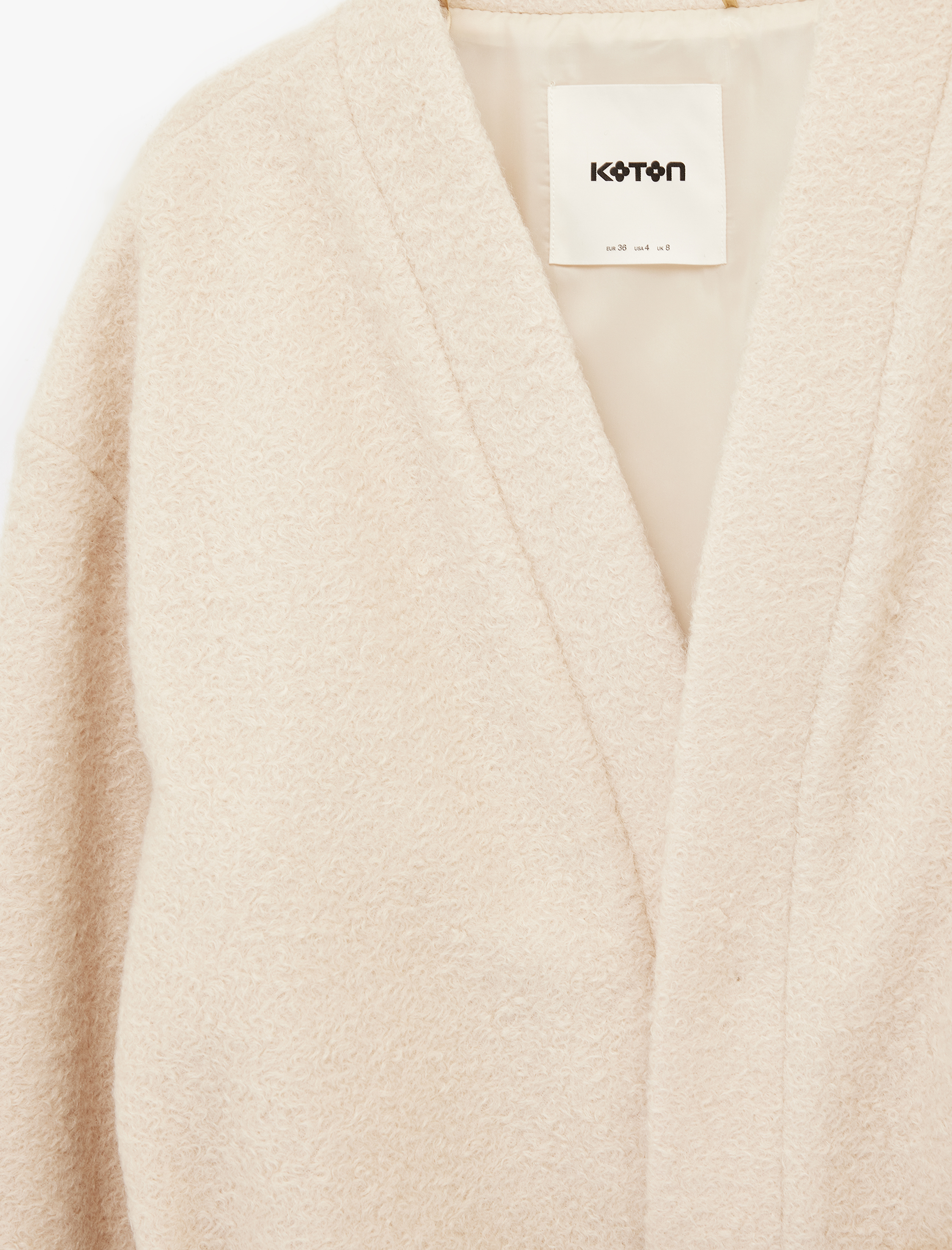   Buklet Kumaş Kemerli Cepli Kruvaze Uzun Kimono Ceket