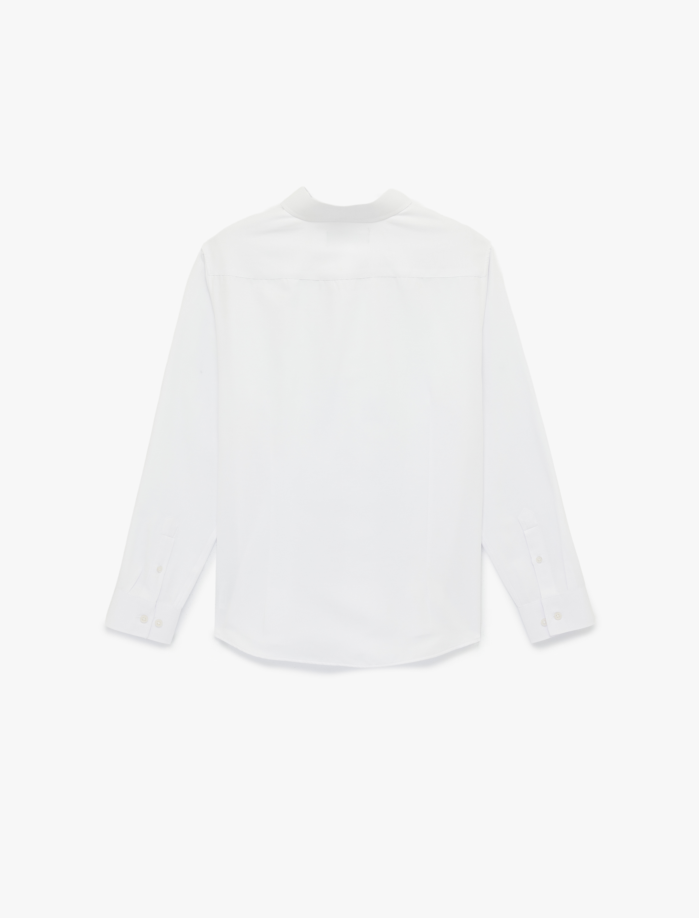   Regular Fit Düğmeli Uzun Kollu Yarım İtalyan Yaka Klasik Gömlek