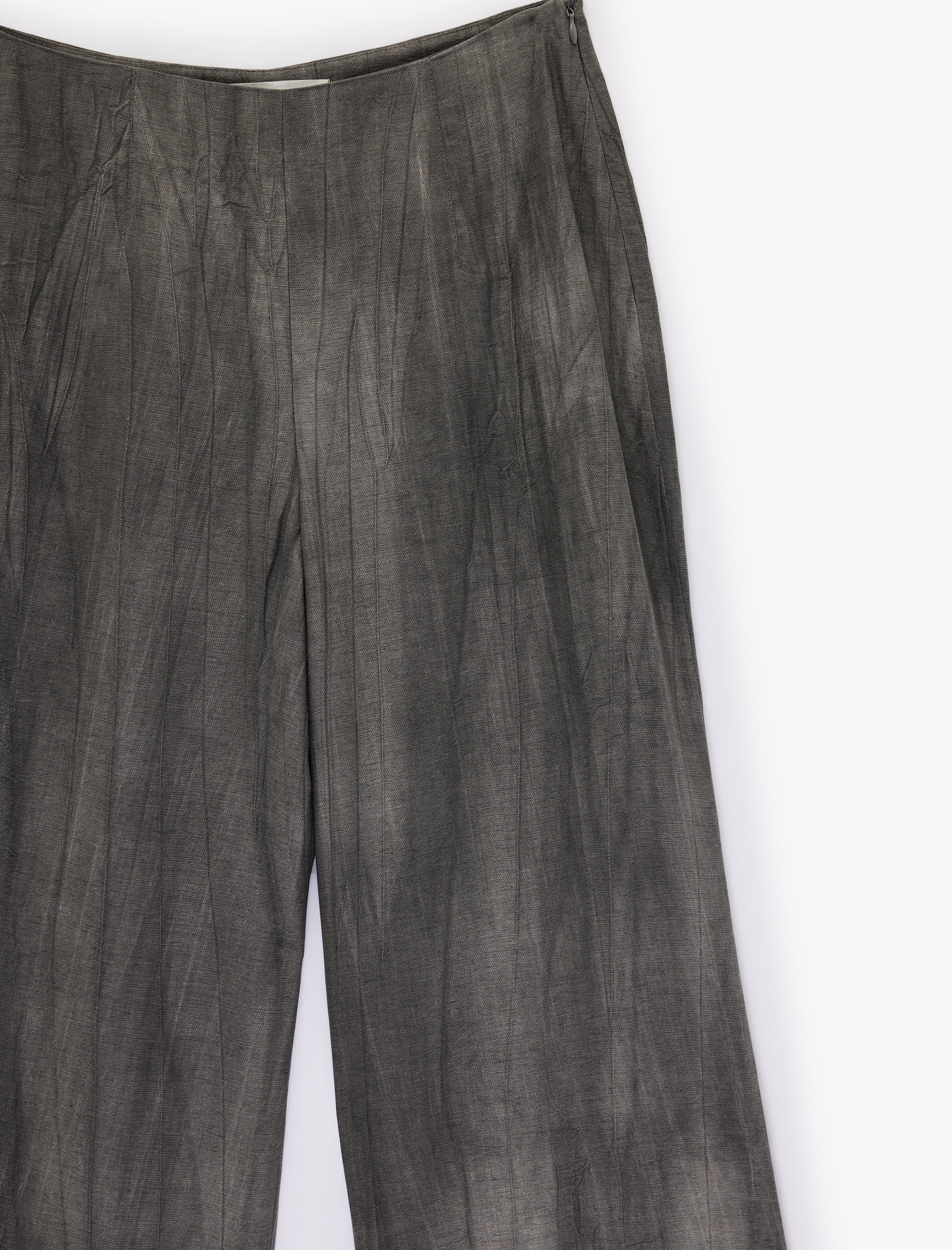   Yüksek Bel İspanyol Paça Keten Karışımlı Pantolon