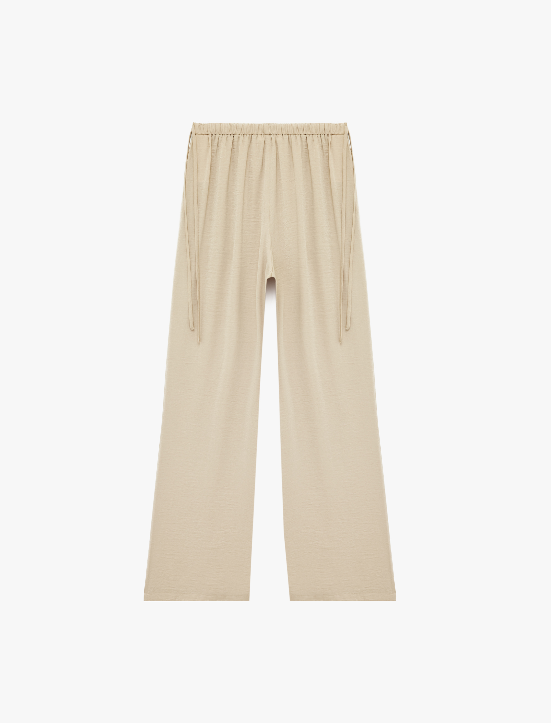   Beli Bağcıklı Aerobin Saten Geniş Paça Pantolon