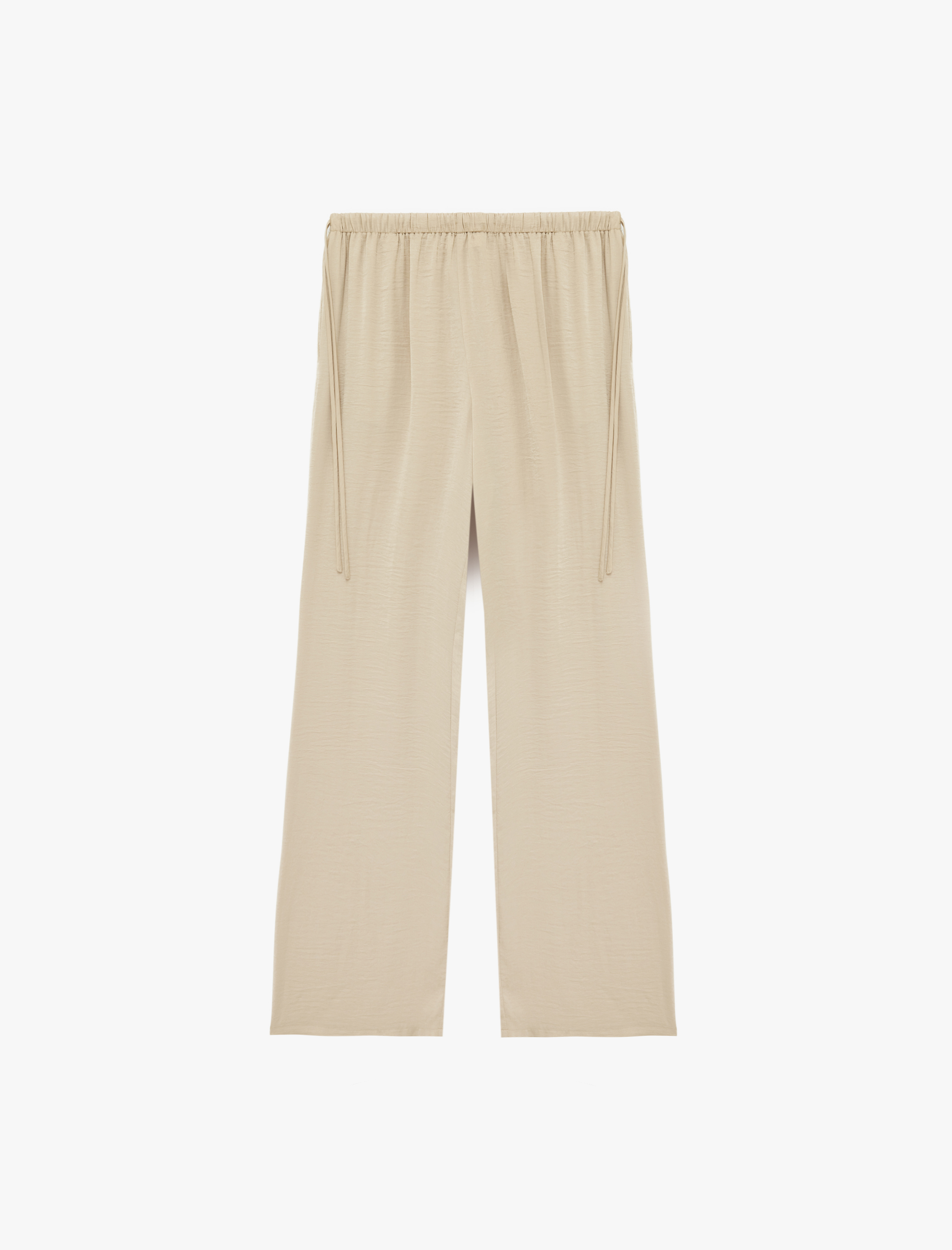   Beli Bağcıklı Aerobin Saten Geniş Paça Pantolon